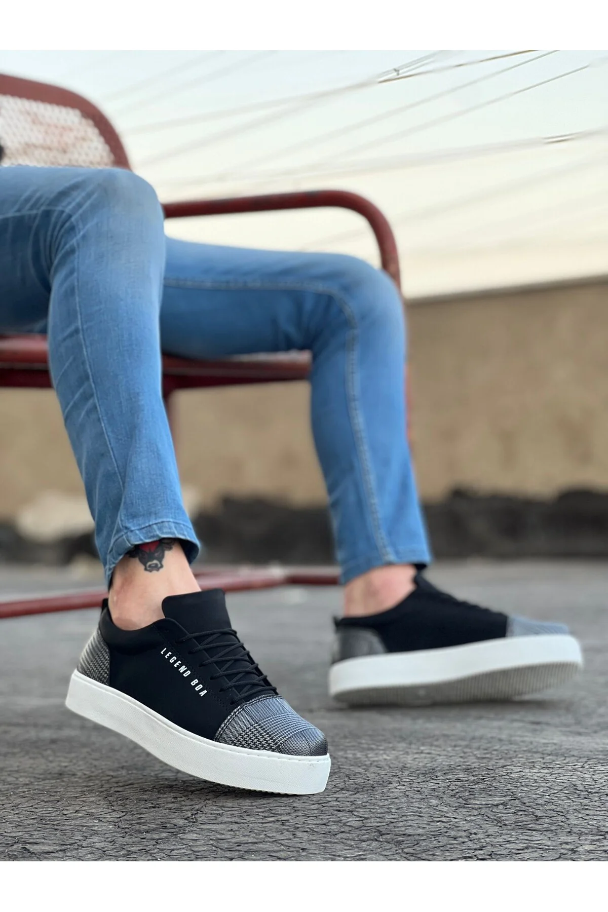 BA0104 Bağcıklı Siyah Ekose Süet Beyaz Taban Spor Klasik Erkek Ayakkabı BA0104 Bağcıklı Siyah Ekose Süet Beyaz Taban Spor Klasik Erkek Ayakkabı