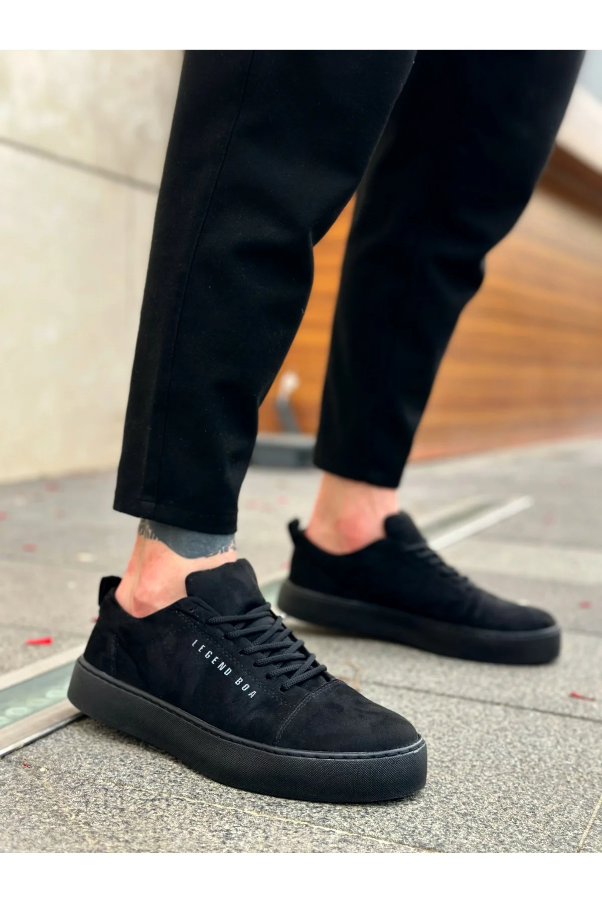 BA0104 Bağcıklı Siyah Süet Spor Klasik Erkek Ayakkabı BA0104 Bağcıklı Siyah Süet Spor Klasik Erkek Ayakkabı
