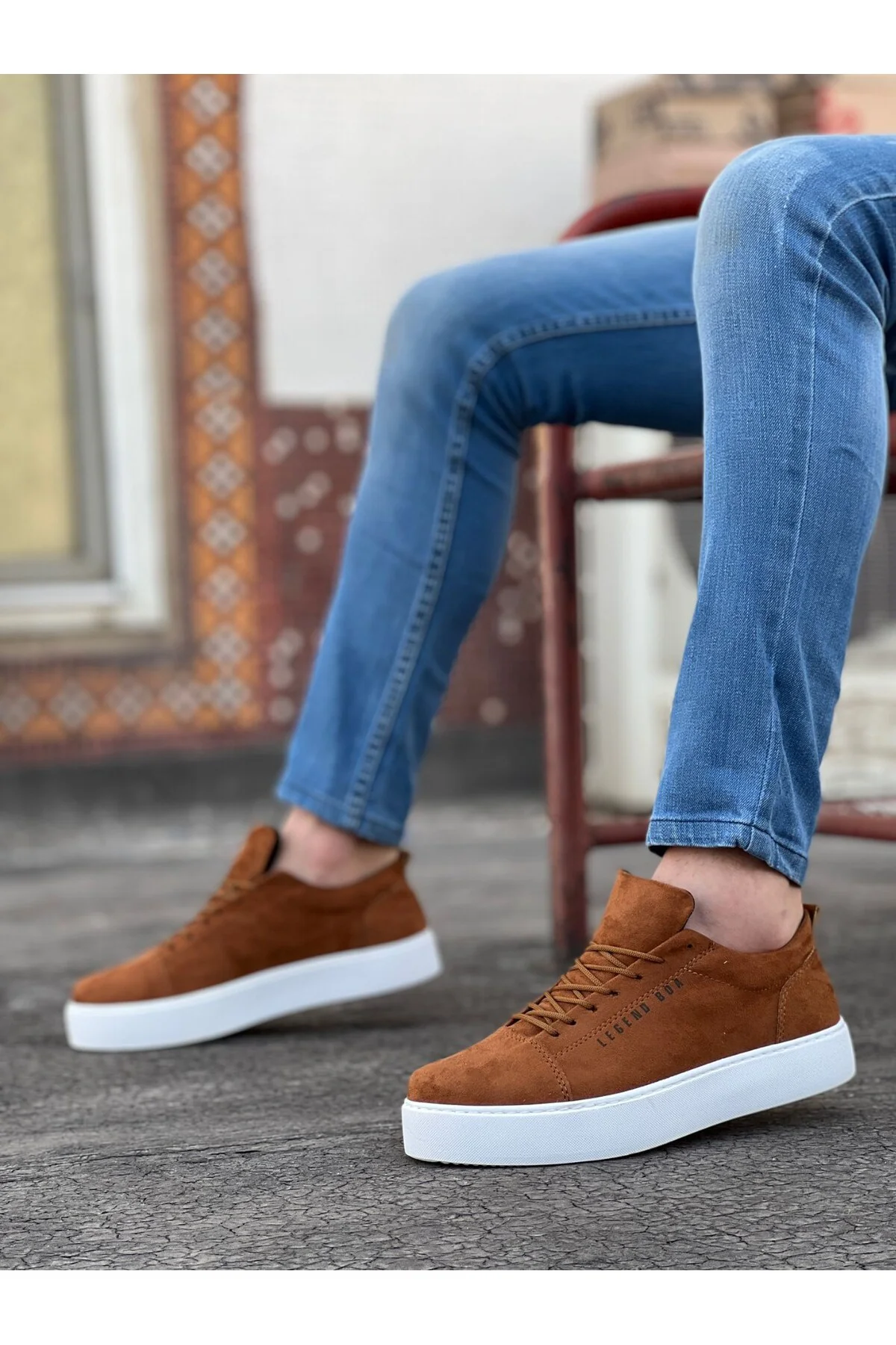 BA0104 Bağcıklı Taba Süet Beyaz Taban Spor Klasik Erkek Ayakkabı BA0104 Bağcıklı Taba Süet Beyaz Taban Spor Klasik Erkek Ayakkabı