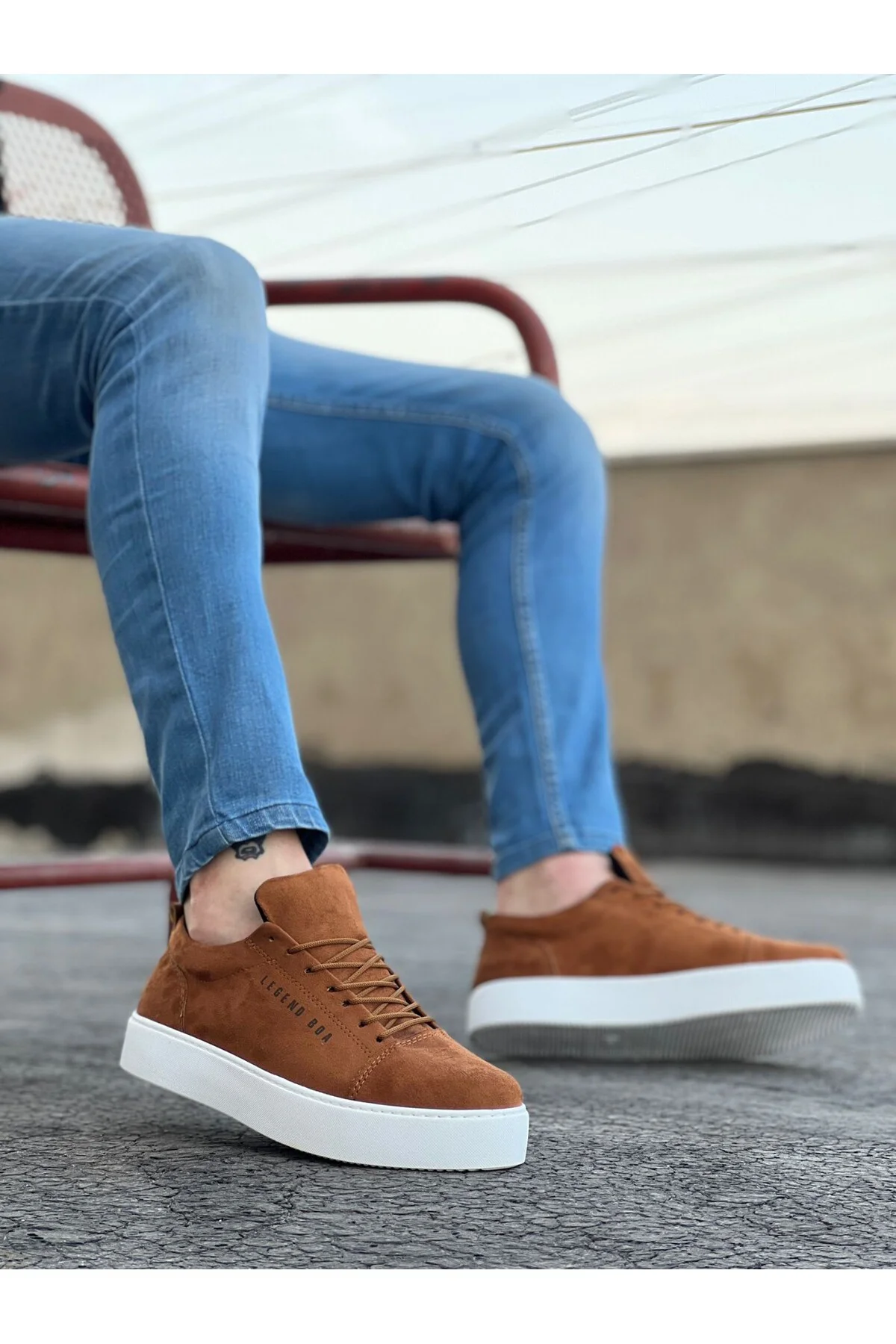 BA0104 Bağcıklı Taba Süet Beyaz Taban Spor Klasik Erkek Ayakkabı BA0104 Bağcıklı Taba Süet Beyaz Taban Spor Klasik Erkek Ayakkabı