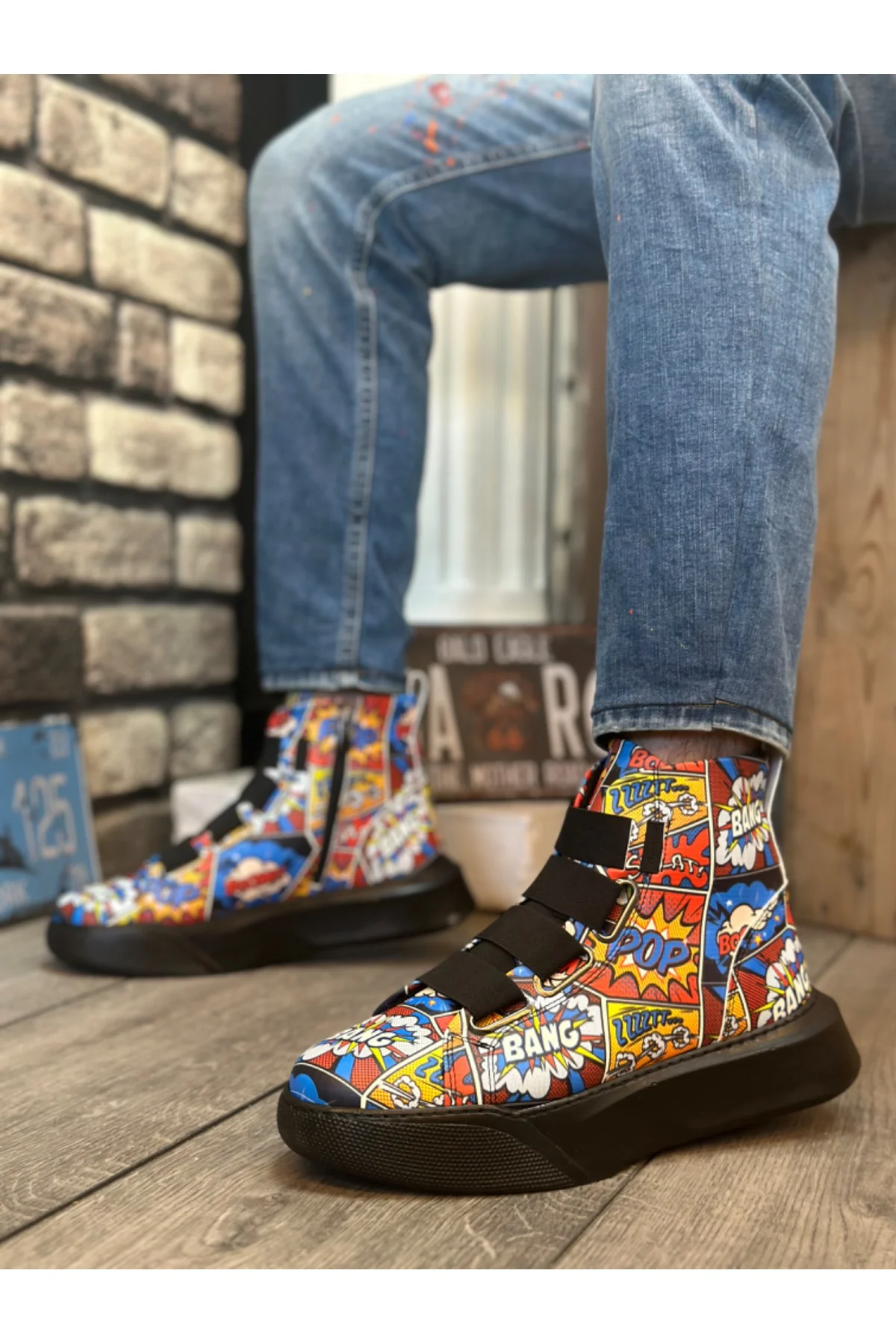 BA0142 Bantlı Erkek Yüksek Taban Popart Model Spor Bot Fiyatı, Yorumları ve Özellikleri