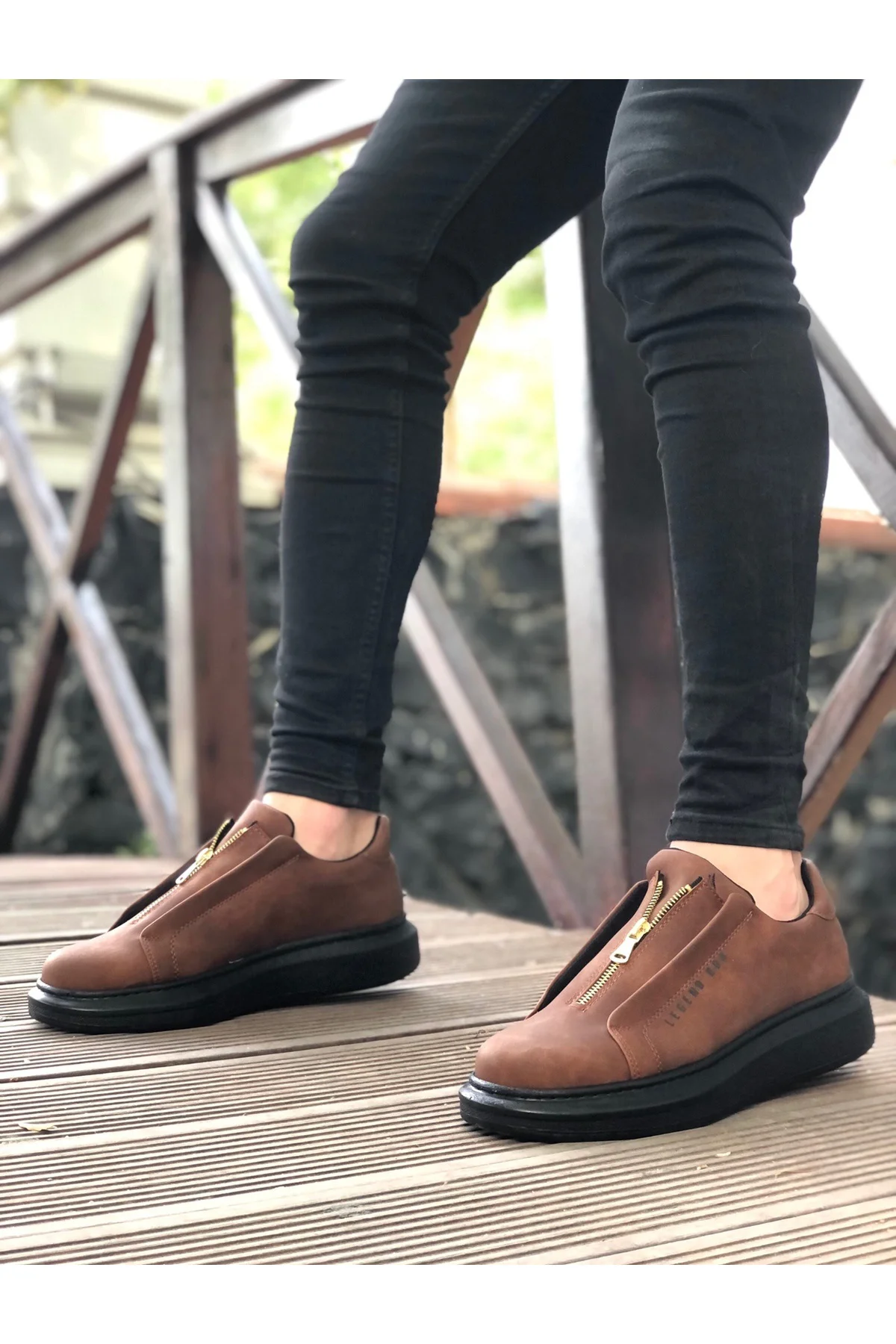 BA0310 BOA Kalın Yüksek Taban Fermuarlı Taba Siyah Erkek Ayakkabı Fiyatı, Yorumları ve Özellikleri