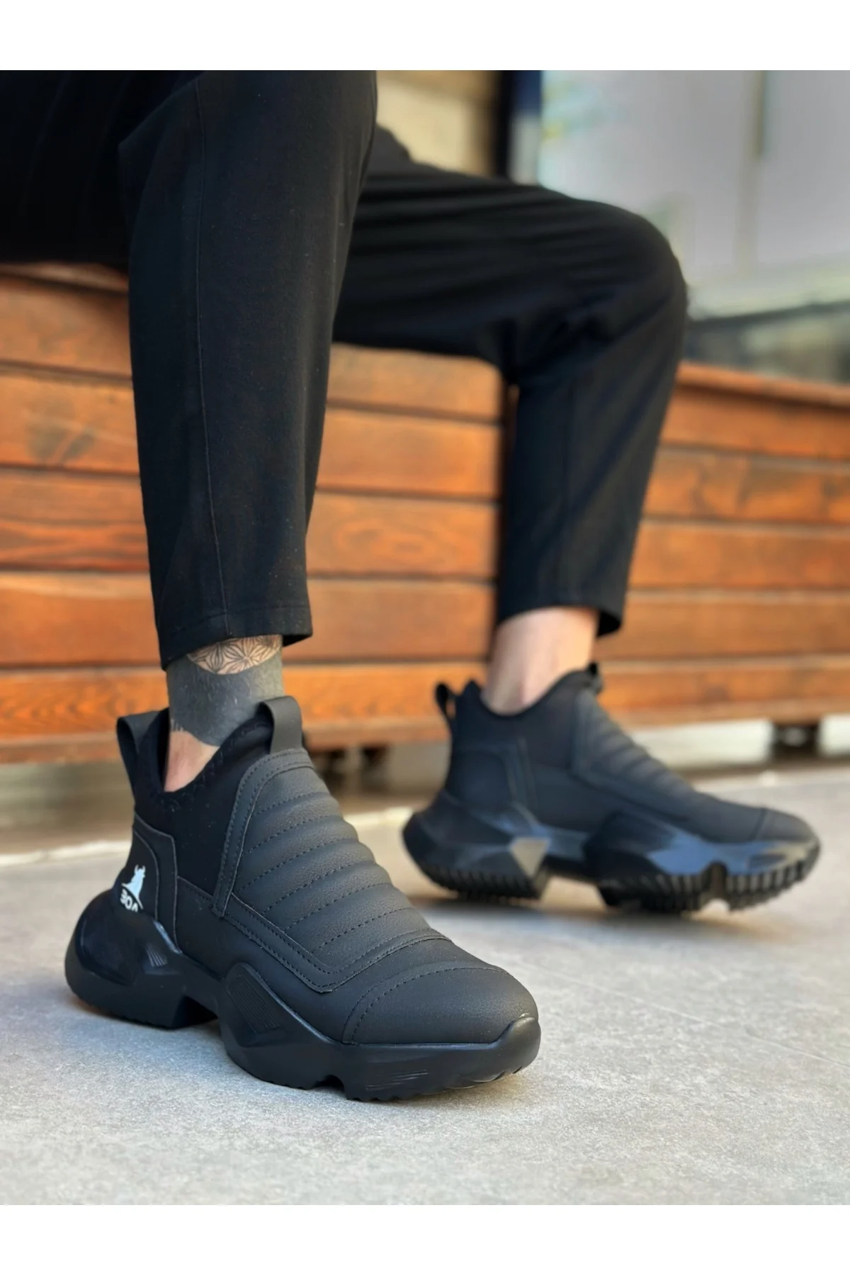 BA0401 Bağcıksız Rahat Yüksek Taban Erkek Spor Yarım Bilek Bot BA0401 Bağcıksız Rahat Yüksek Taban Erkek Spor Yarım Bilek Bot