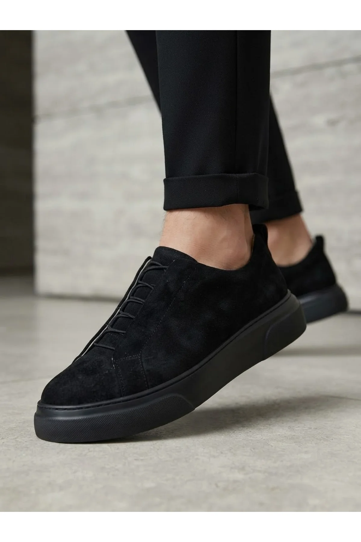 BA0581 Erkek Sneaker Günlük Casual Spor Ayakkabı Siyah Süet Siyah Taban BA0581 Erkek Sneaker Günlük Casual Spor Ayakkabı Siyah Süet Siyah Taban - Görsel 3