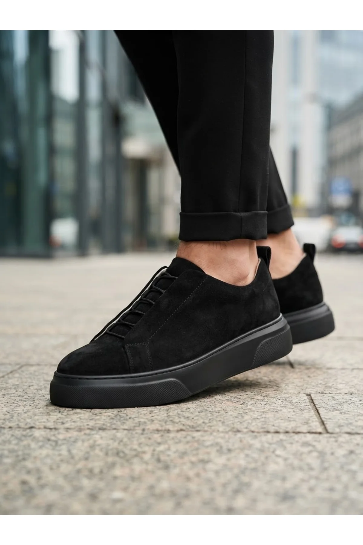 BA0581 Erkek Sneaker Günlük Casual Spor Ayakkabı Siyah Süet Siyah Taban BA0581 Erkek Sneaker Günlük Casual Spor Ayakkabı Siyah Süet Siyah Taban - Görsel 5
