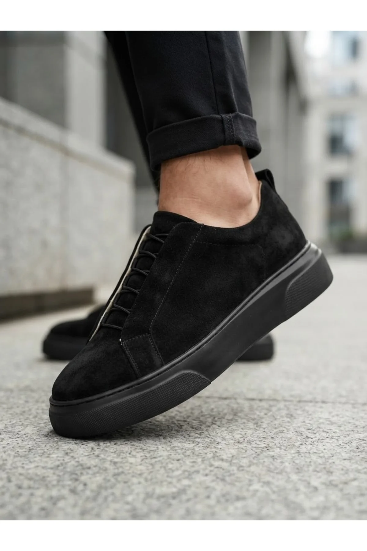 BA0581 Erkek Sneaker Günlük Casual Spor Ayakkabı Siyah Süet Siyah Taban BA0581 Erkek Sneaker Günlük Casual Spor Ayakkabı Siyah Süet Siyah Taban - Görsel 7