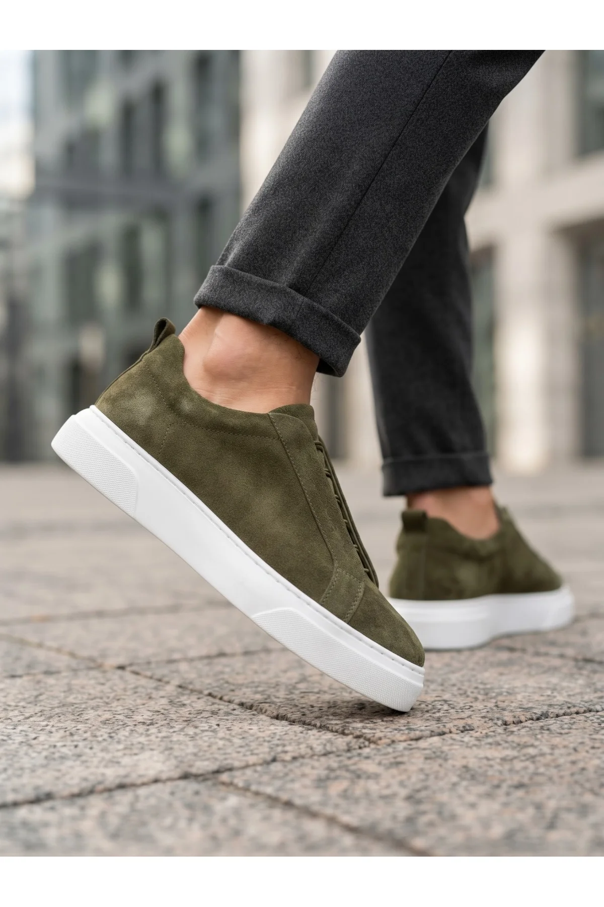 BA0581 Erkek Sneaker Günlük Casual Spor Ayakkabı Haki Beyaz Taban BA0581 Erkek Sneaker Günlük Casual Spor Ayakkabı Haki Beyaz Taban - Görsel 7