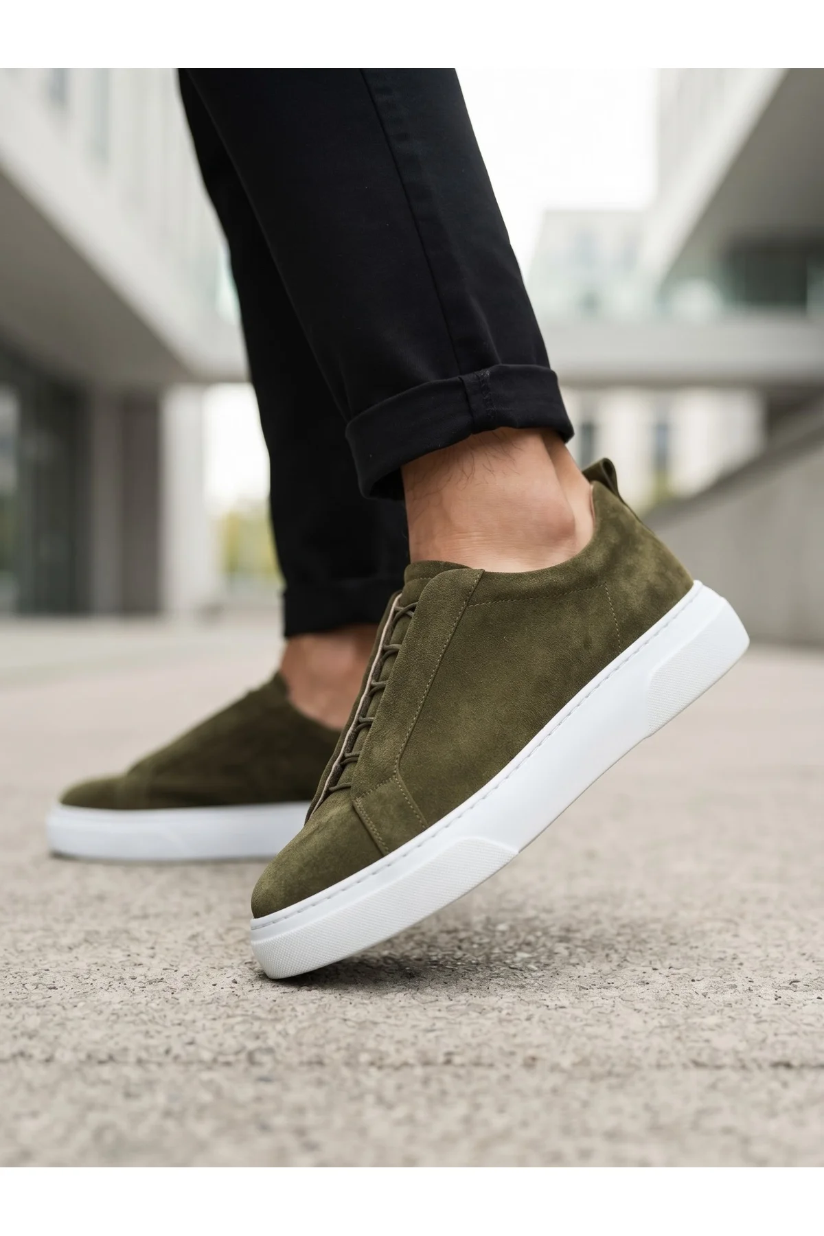 BA0581 Erkek Sneaker Günlük Casual Spor Ayakkabı Haki Beyaz Taban BA0581 Erkek Sneaker Günlük Casual Spor Ayakkabı Haki Beyaz Taban - Görsel 5