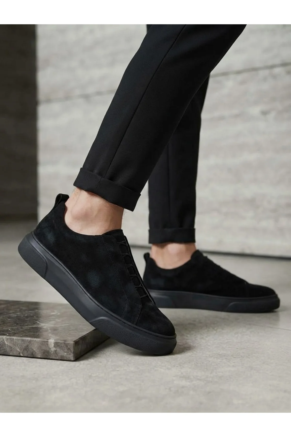 BA0581 Erkek Sneaker Günlük Casual Spor Ayakkabı Siyah Süet Siyah Taban BA0581 Erkek Sneaker Günlük Casual Spor Ayakkabı Siyah Süet Siyah Taban - Görsel 6