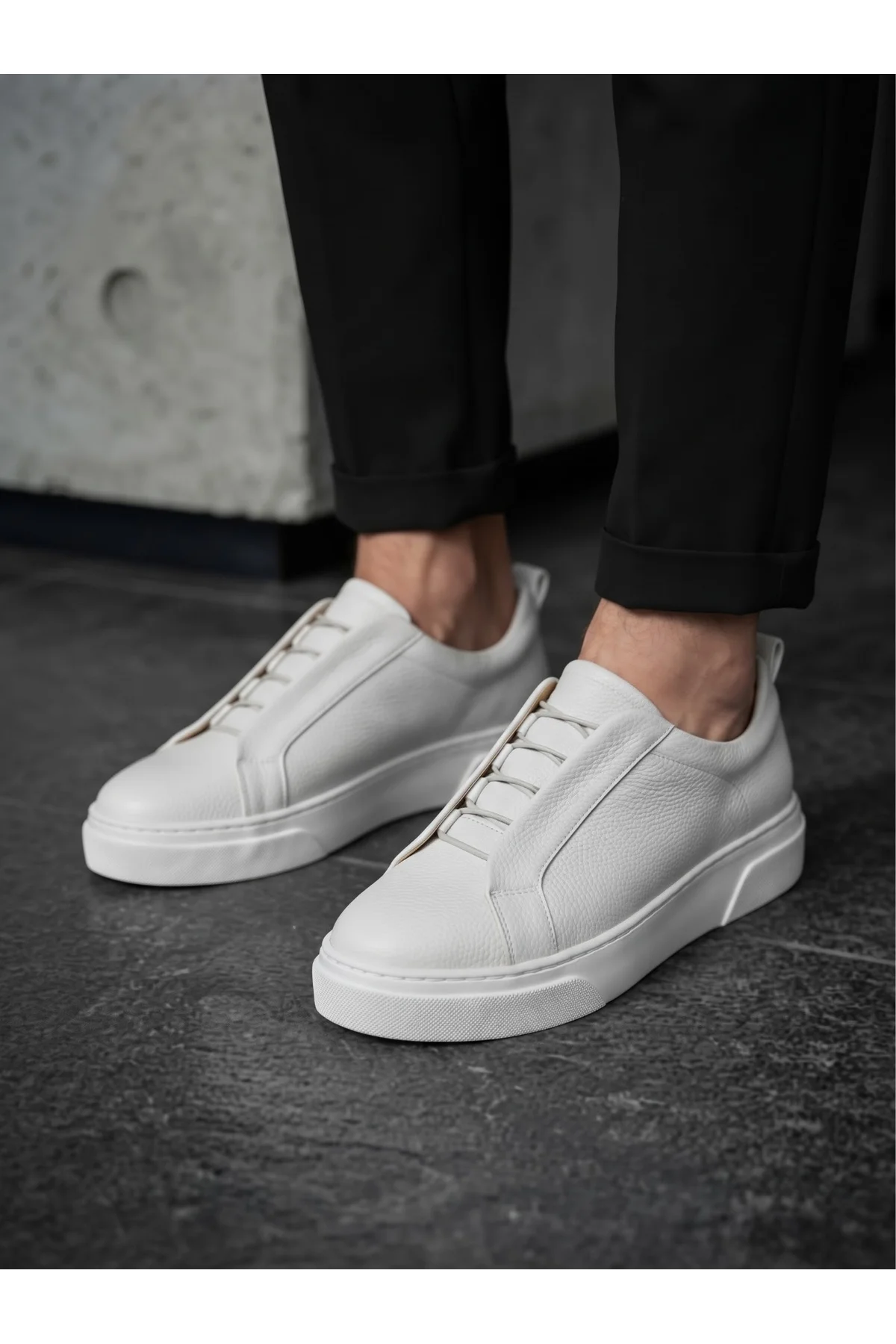 BA0581 Erkek Sneaker Günlük Casual Spor Beyaz Ayakkabı BA0581 Erkek Sneaker Günlük Casual Spor Beyaz Ayakkabı - Görsel 2