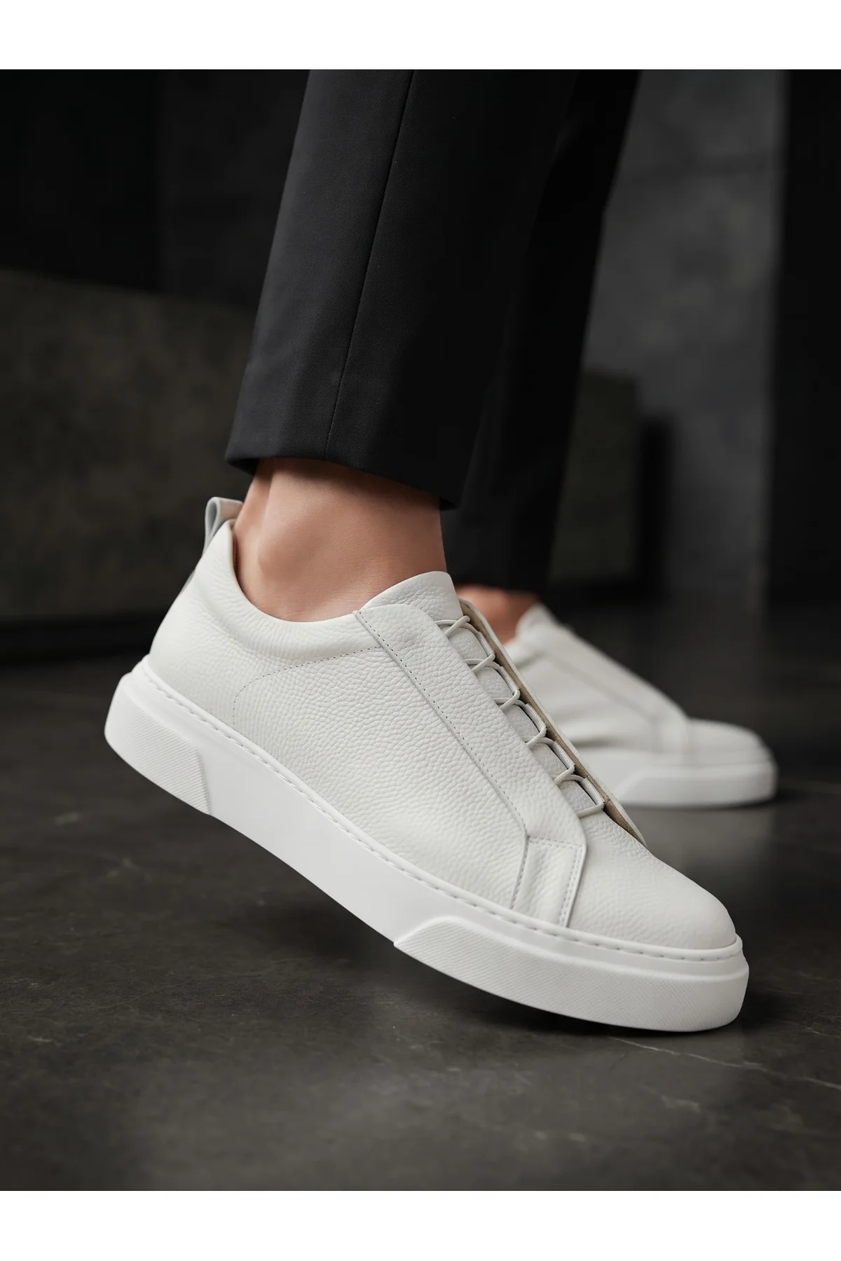 BA0581 Erkek Sneaker Günlük Casual Spor Beyaz Ayakkabı - Görsel 6