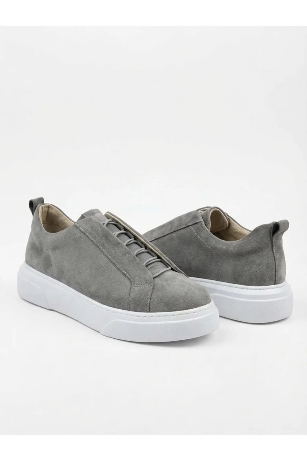 BA0581 Erkek Sneaker Günlük Casual Spor Ayakkabı Gri Süet Beyaz Taban BA0581 Erkek Sneaker Günlük Casual Spor Ayakkabı Gri Süet Beyaz Taban - Görsel 4
