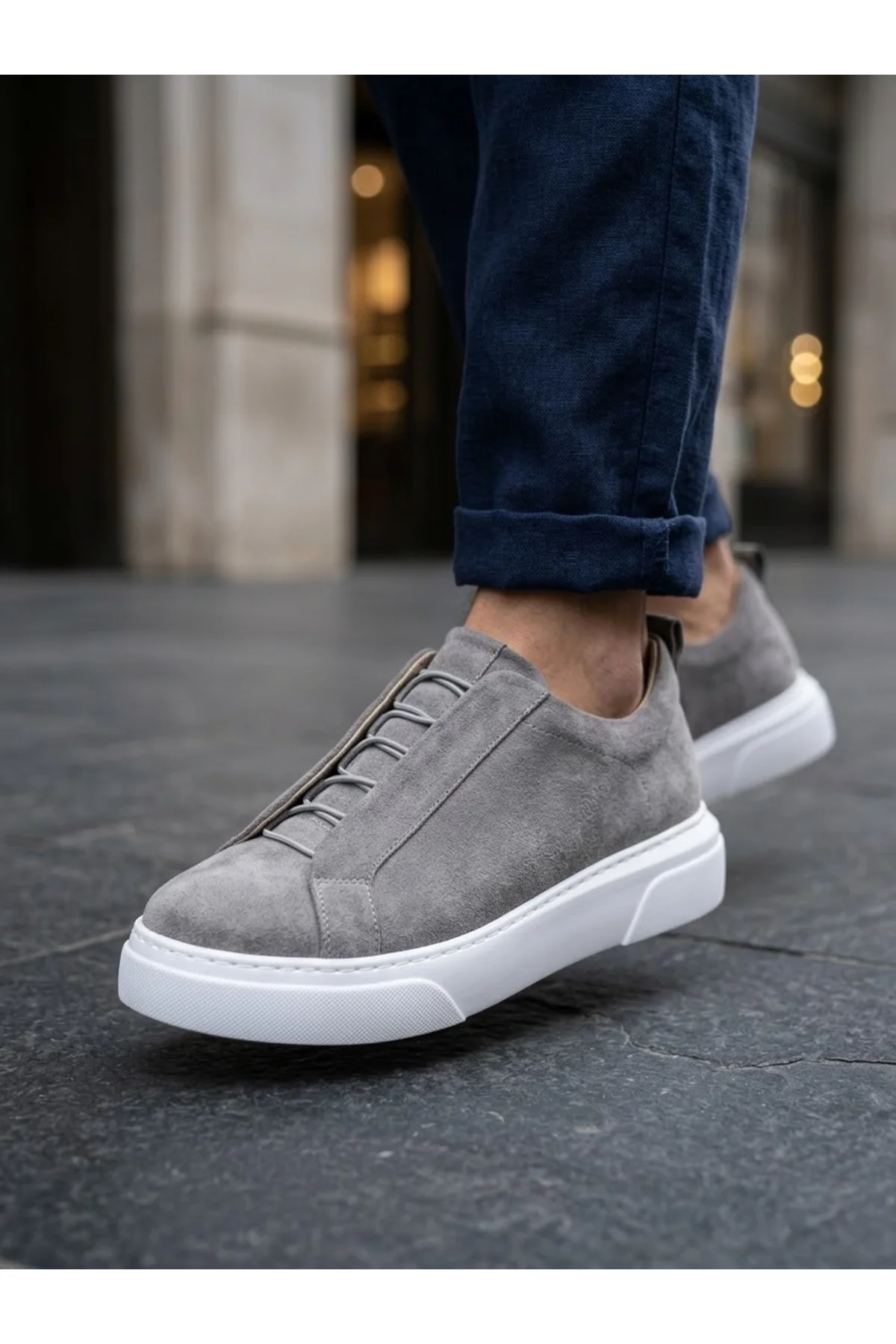 BA0581 Erkek Sneaker Günlük Casual Spor Ayakkabı Gri Süet Beyaz Taban BA0581 Erkek Sneaker Günlük Casual Spor Ayakkabı Gri Süet Beyaz Taban - Görsel 7