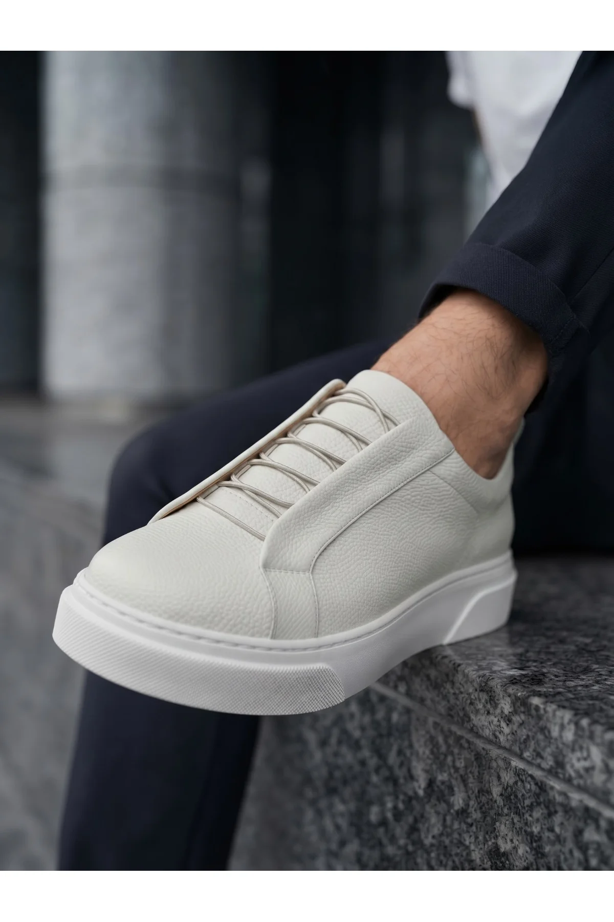 BA0581 Erkek Sneaker Günlük Casual Spor Beyaz Ayakkabı BA0581 Erkek Sneaker Günlük Casual Spor Beyaz Ayakkabı - Görsel 4