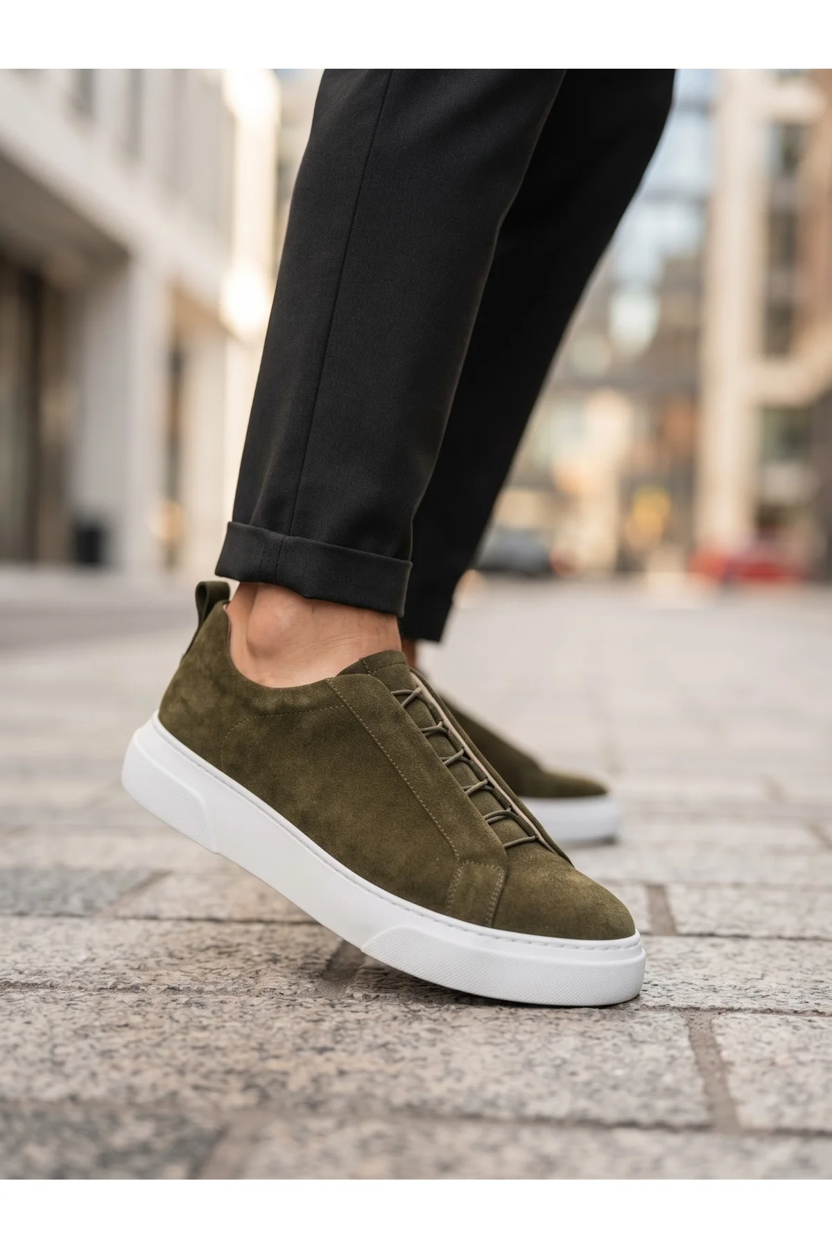 BA0581 Erkek Sneaker Günlük Casual Spor Ayakkabı Haki Beyaz Taban BA0581 Erkek Sneaker Günlük Casual Spor Ayakkabı Haki Beyaz Taban - Görsel 6