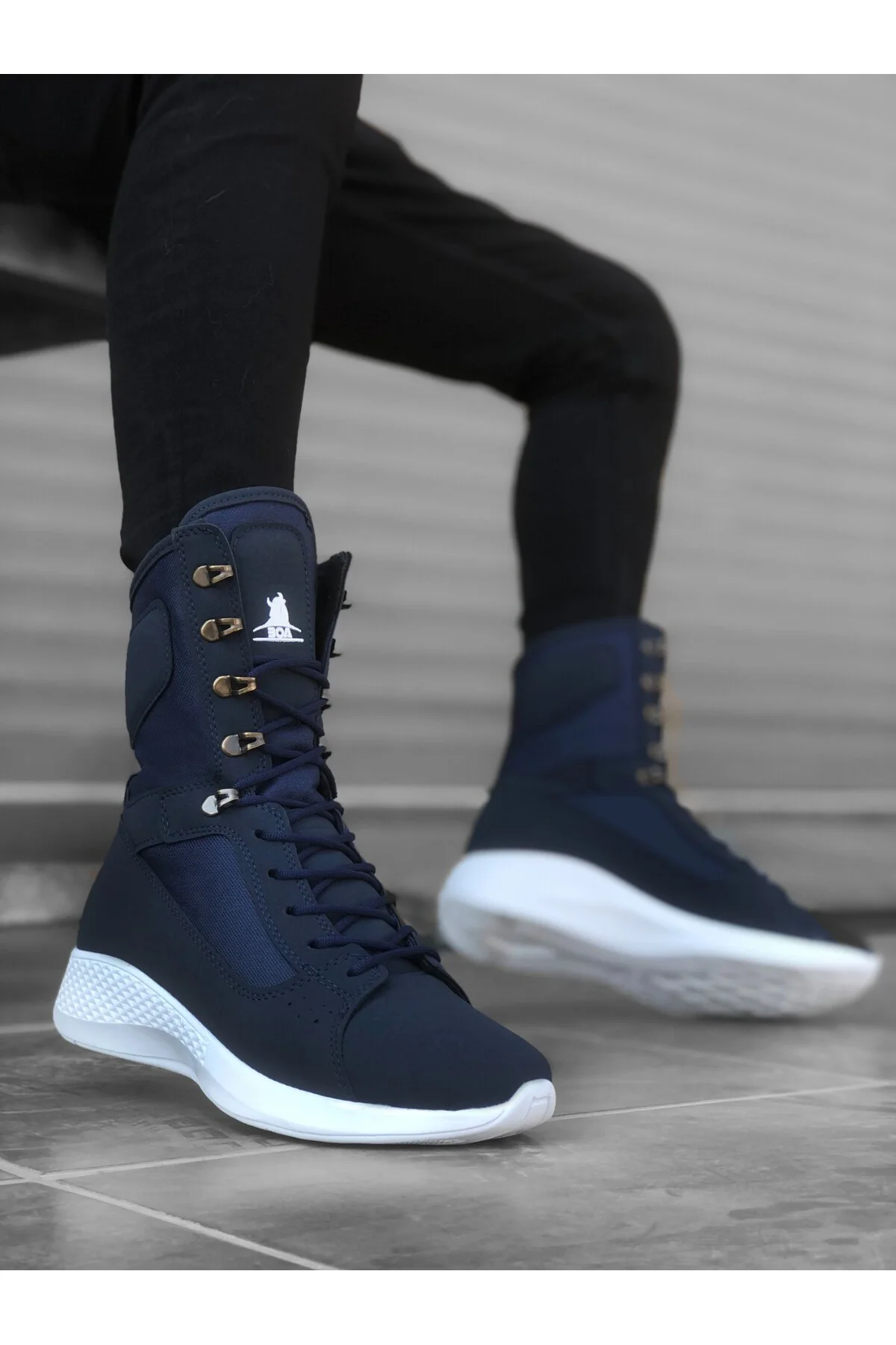 BA0600 Bağcıklı Lacivert Yüksek Taban Boksör Unisex Spor Postal Bot Fiyatı, Yorumları ve Özellikleri