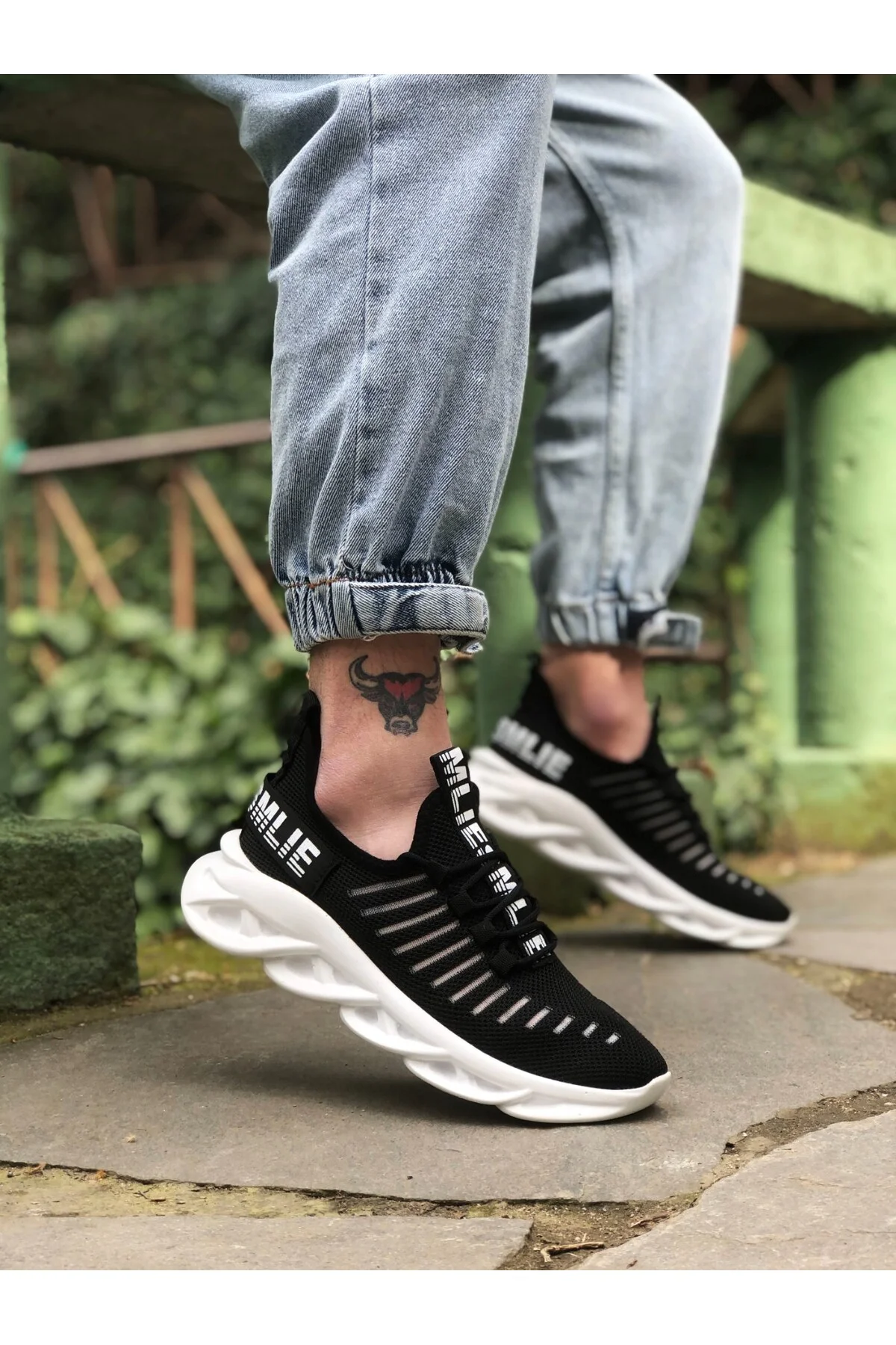 BA0602 Phantom Yüksek Taban Tarz Sneakers Siyah Beyaz Erkek Spor Ayakkabısı BA0602 Phantom Yüksek Taban Tarz Sneakers Siyah Beyaz Erkek Spor Ayakkabısı