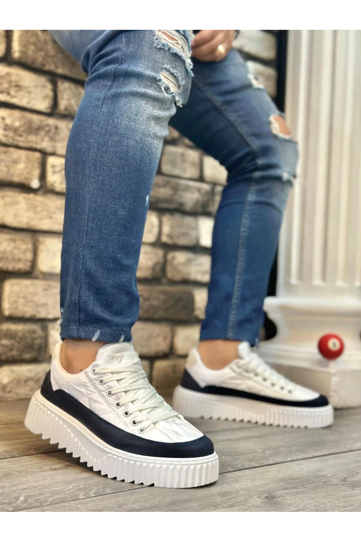 BA0801 BOA Yüksek Taban Beyaz Paraşüt Kumaş Laci Cilt Detaylı Erkek Ayakkabı Fiyatı, Yorumları ve Özellikleri