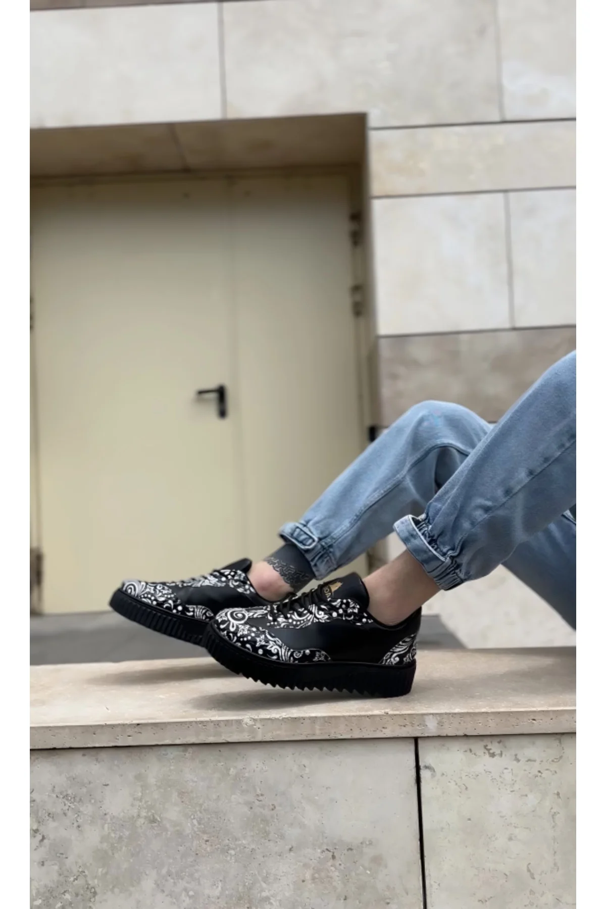 BA0802 BOA Gotik Desenli Siyah Yüksek Taban Erkek Günlük Ayakkabı Fiyatı, Yorumları ve Özellikleri