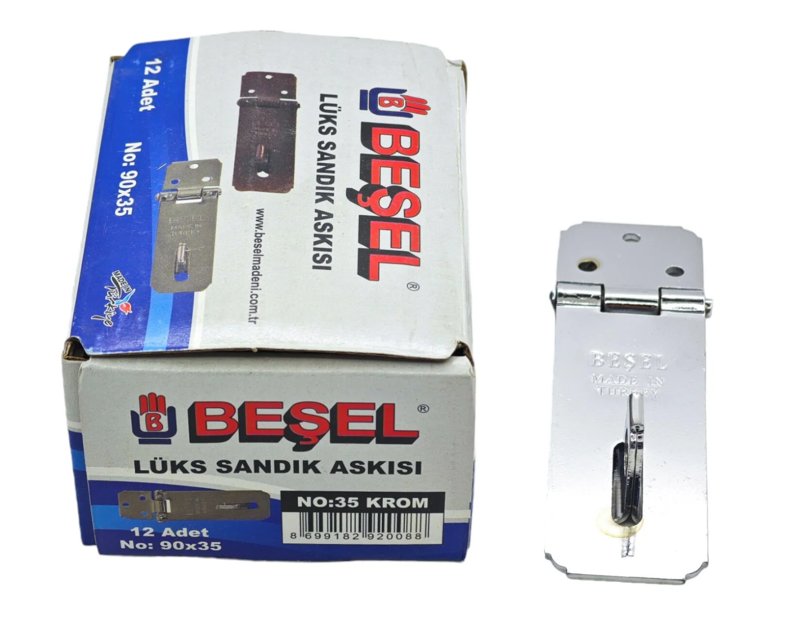 BA11035K   Beşel Lüks Sandık Askısı 90*35 No:35 - Krom