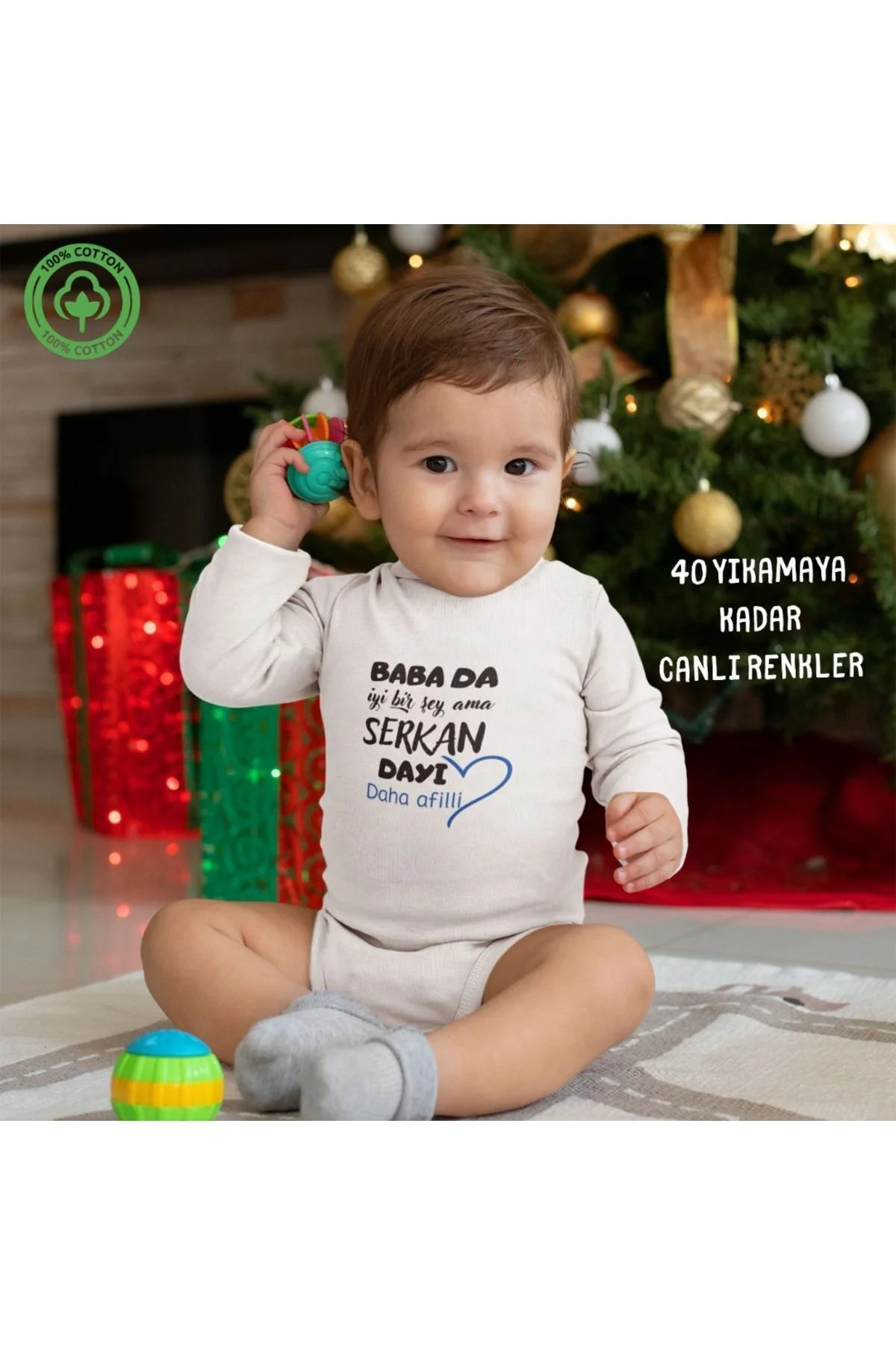 Baba da iyi Bir Şey Ama Dayı daha Afilli Yazılı Kişiye Özel Erkek Bebek Zıbın Baba da iyi Bir Şey Ama Dayı daha Afilli Yazılı Kişiye Özel Erkek Bebek Zıbın