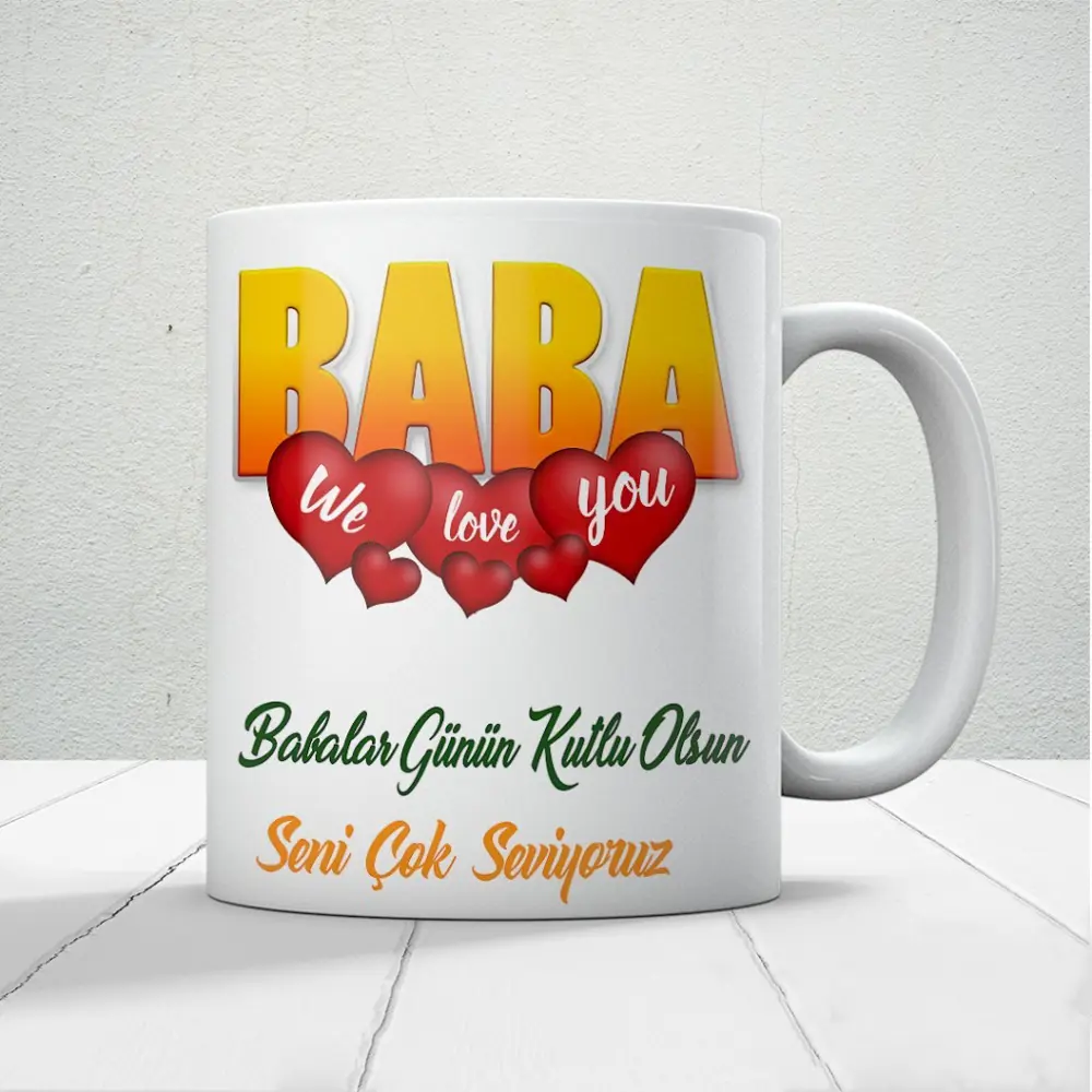 Baba We Love You Baskılı Babalar Günü Kupa Bardak Kupa Bardak Baba We Love You Baskılı Babalar Günü Kupa Bardak Kupa Bardak