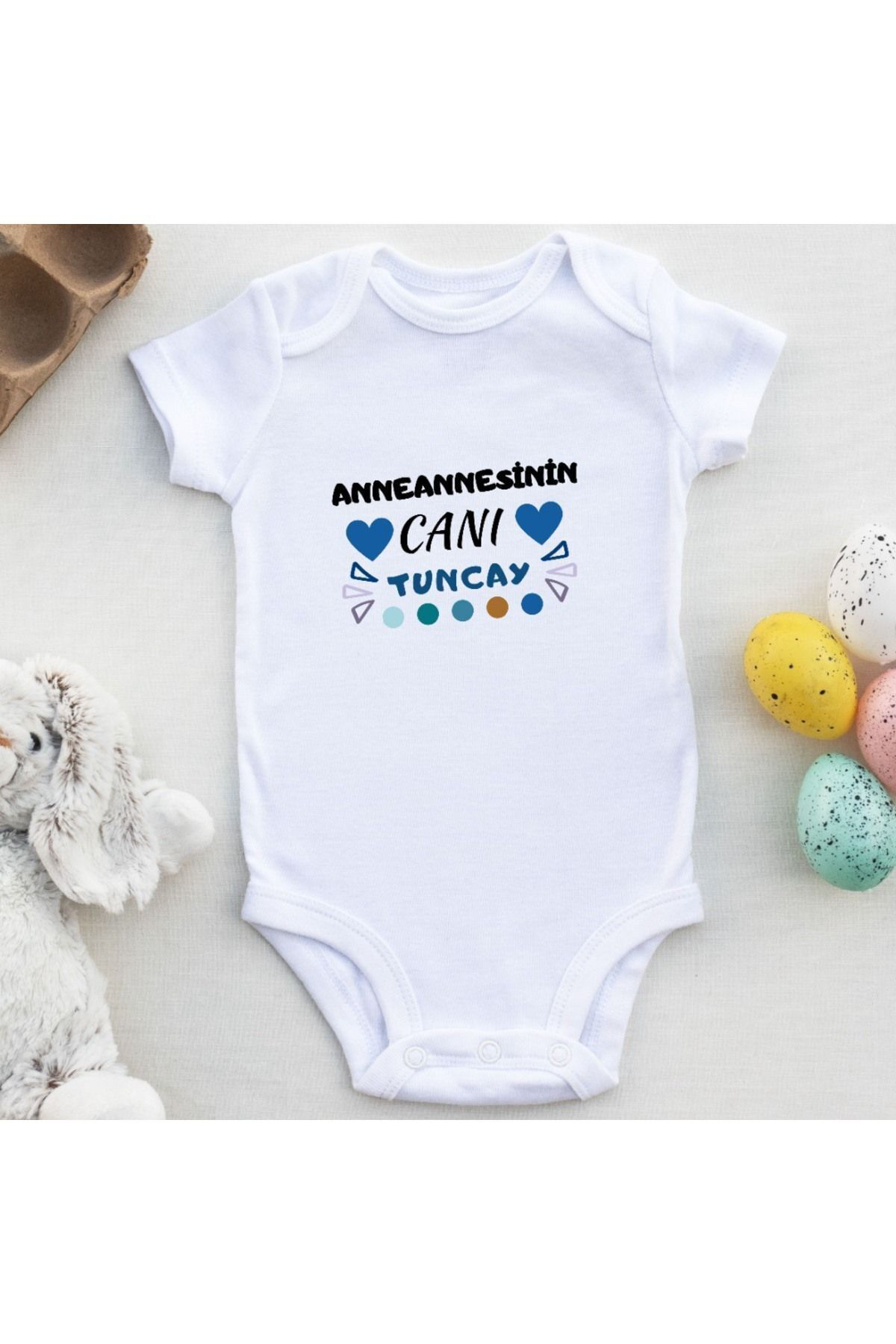 Babaannesinin canı Yazılı Kişiye özel Erkek Bebek Zıbın