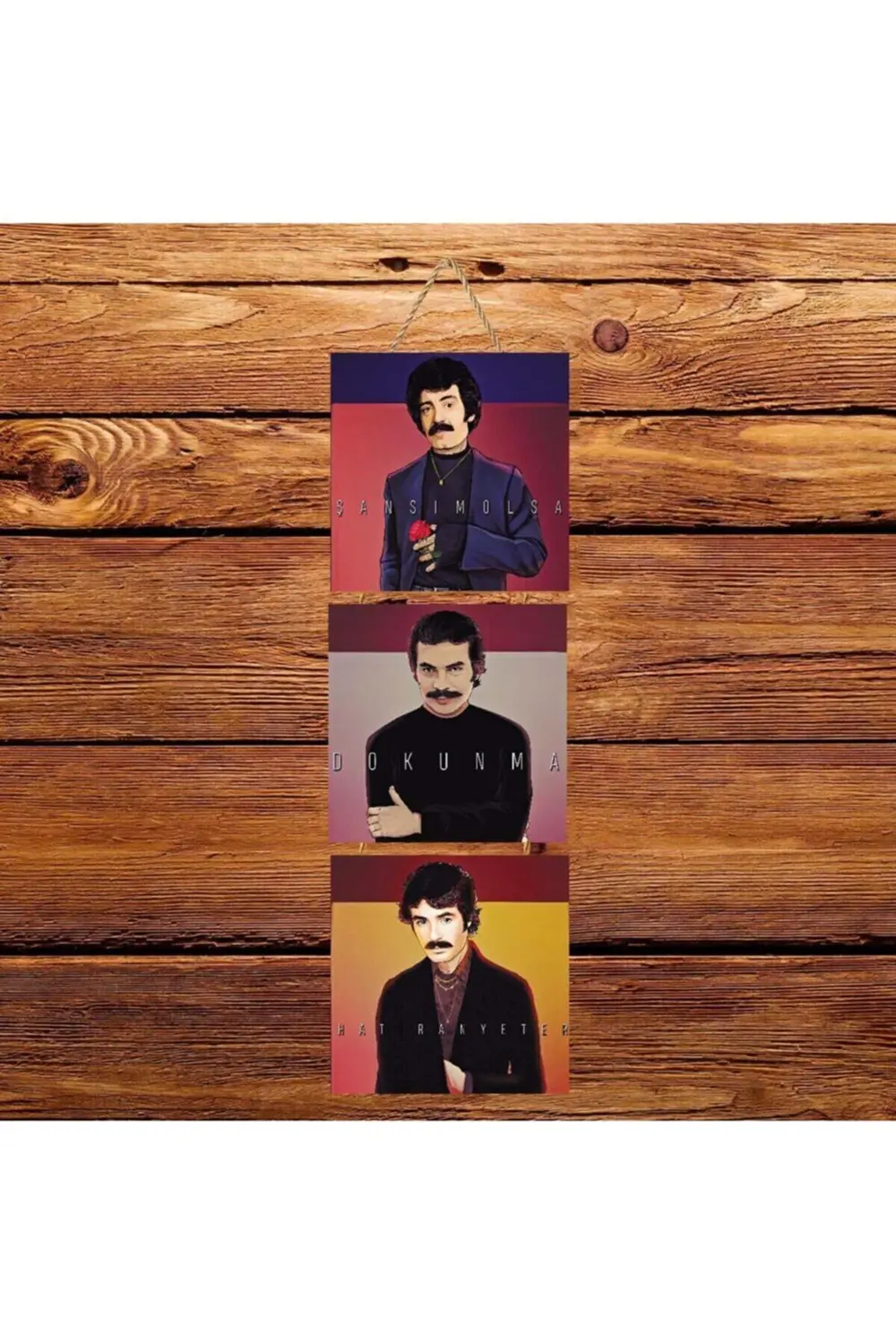 Babalar Üçlü Retro Ahşap Poster Ü133