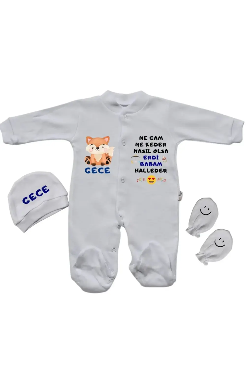 Babam Halleder Yazılı Kişiye Özel Erkek Bebek Tulum