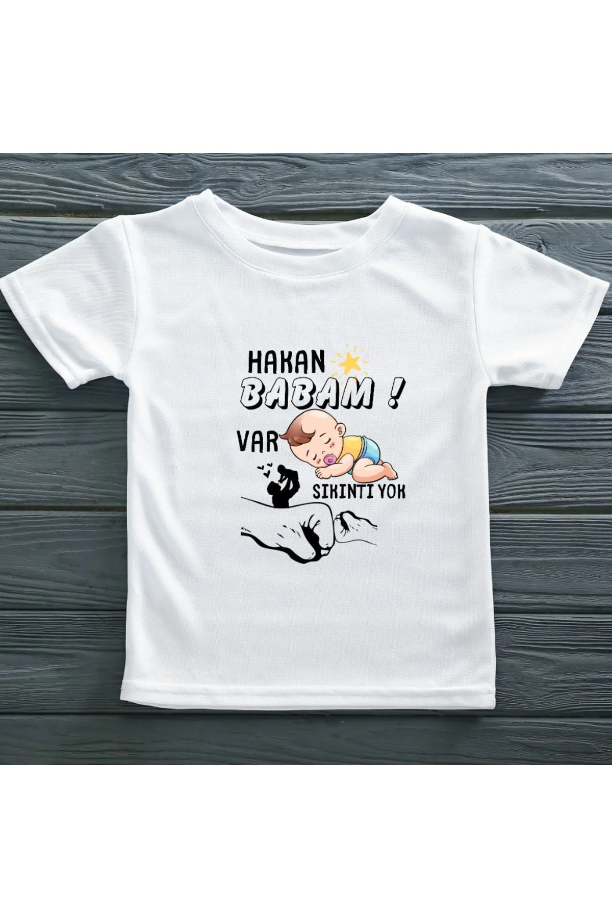Babam Var Sıkını Yok Yazılı Çocuk Tişörtü