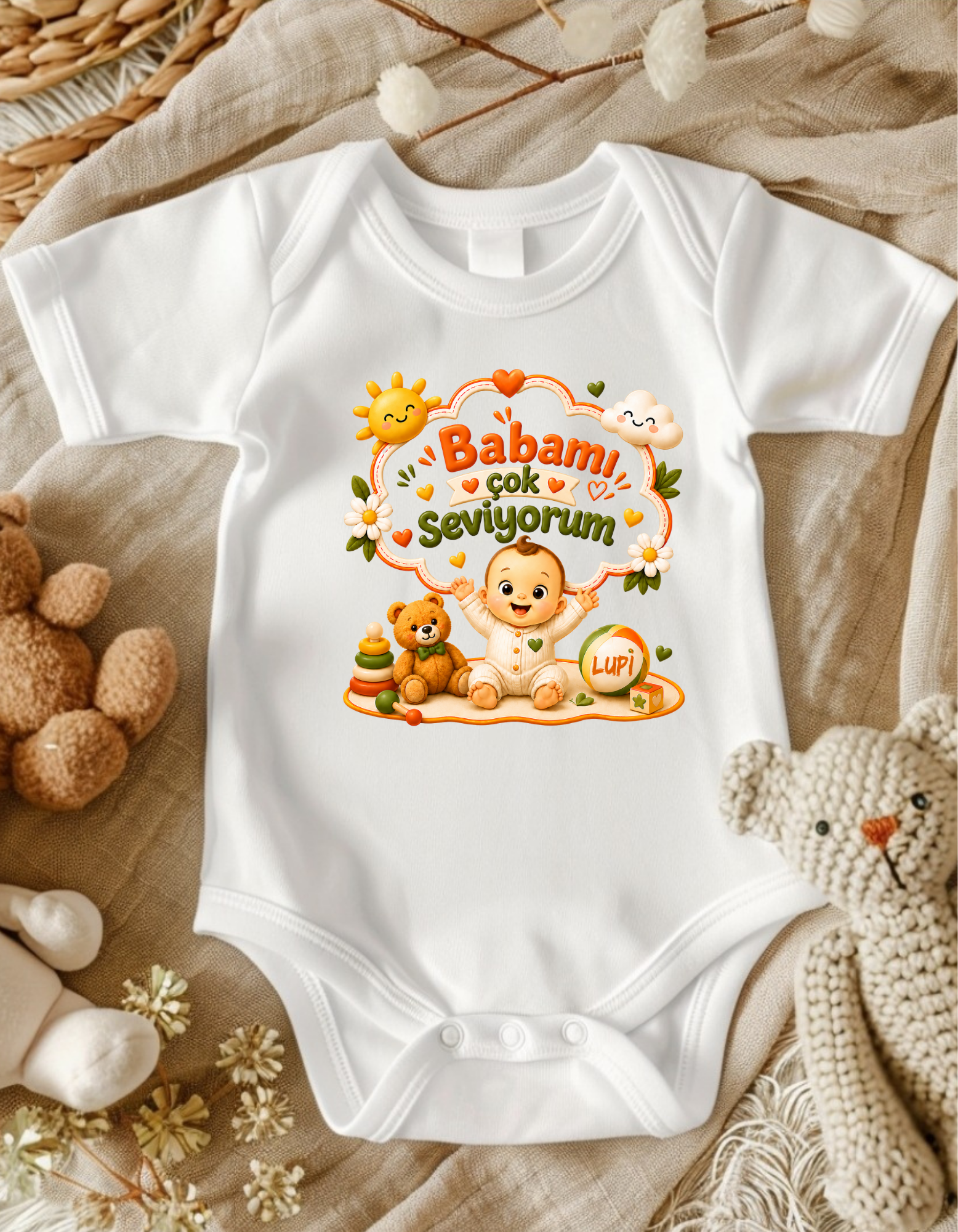 Babamı Seviyorum Yazılı Bebek Zıbın Fiyatı, Yorumları ve Özellikleri