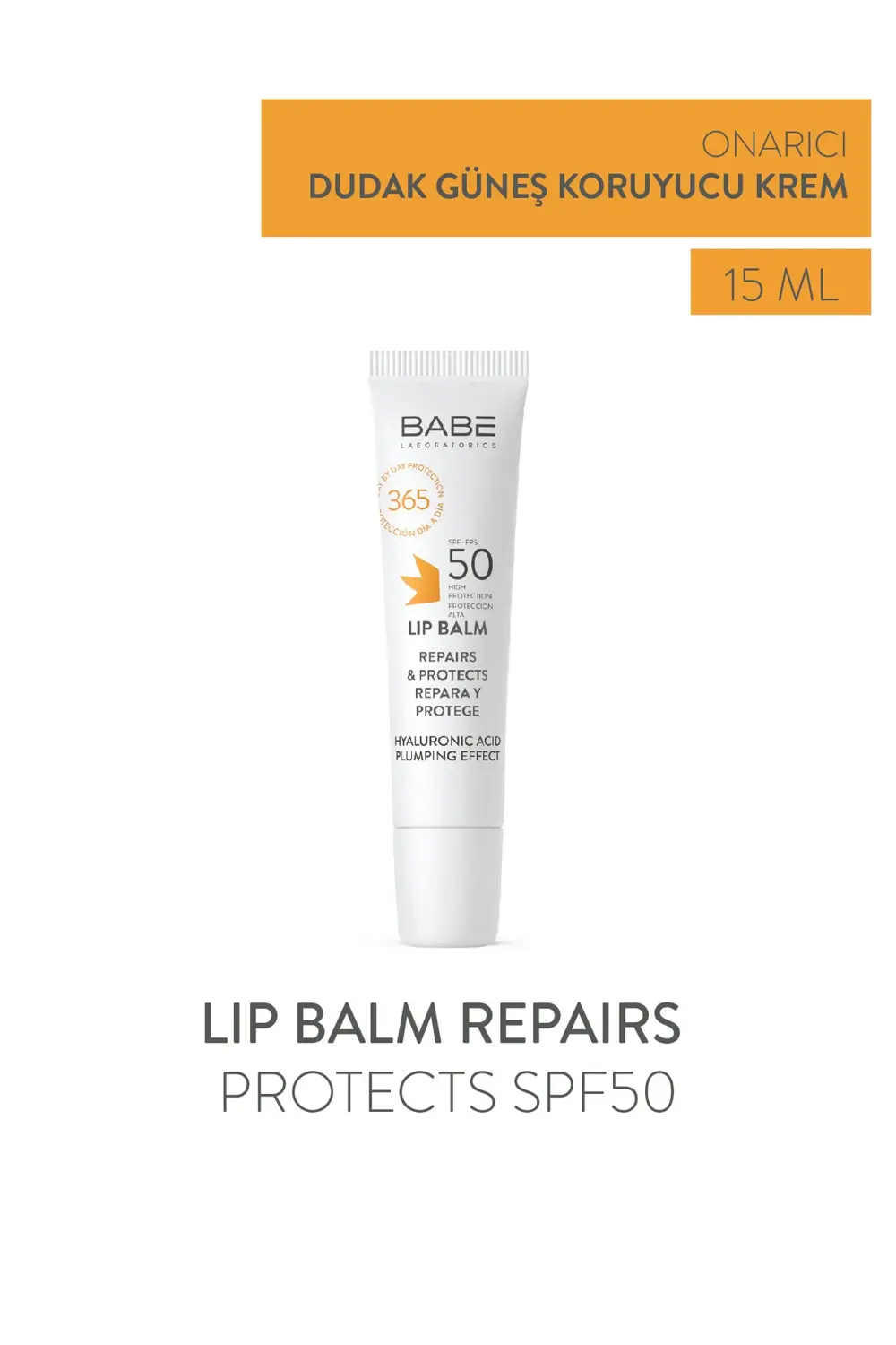 BABE Lip Balm Repairs & Protects SPF50 15 ml