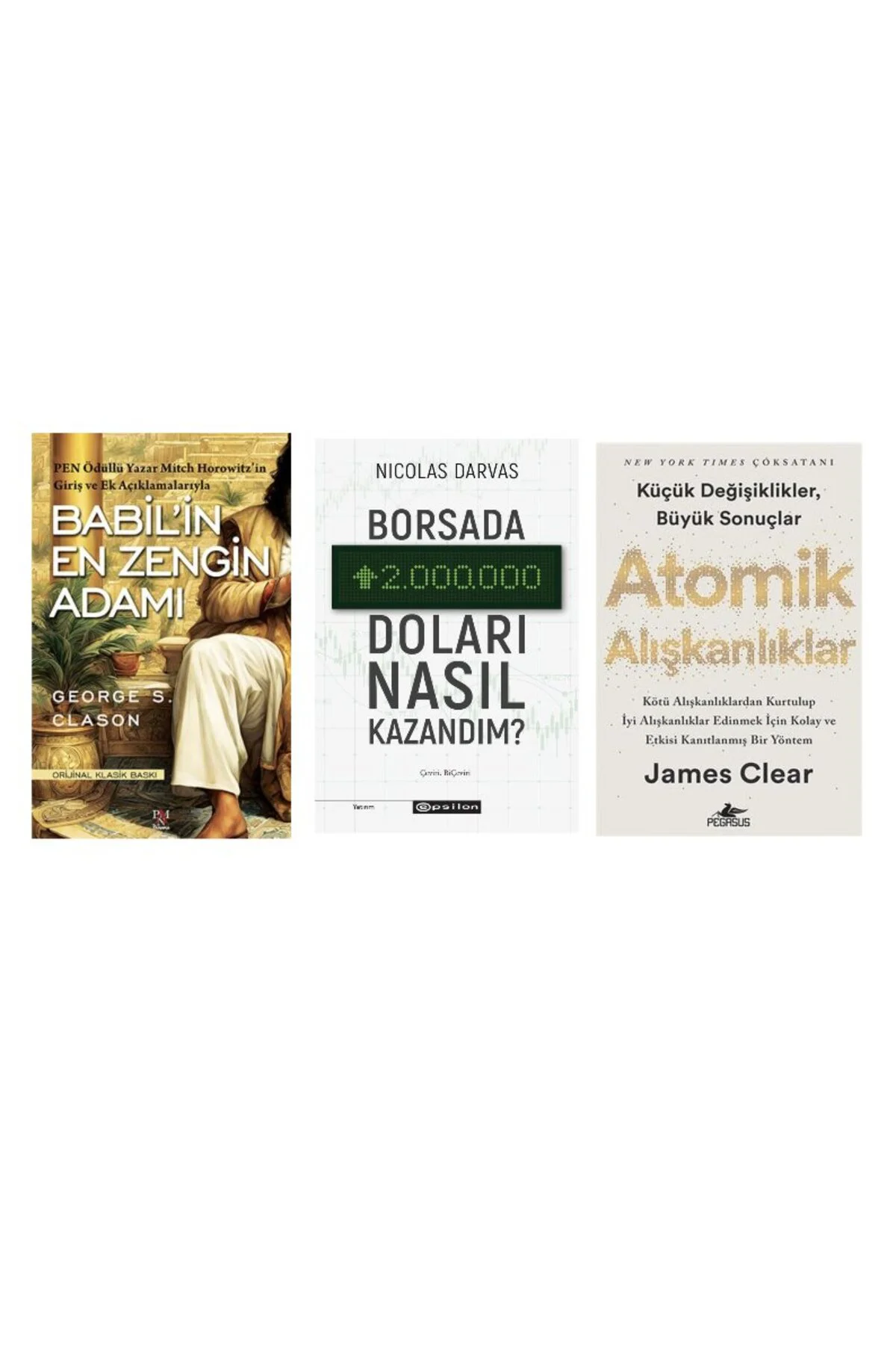 BABILIN EN ZENGIN ADAMI + BORSADA IKI MILYON DOLARI NASIL KAZANDIM + ATOMIK ALISKANLIKLAR=(3KITAP) Fiyatı, Yorumları ve Özellikleri