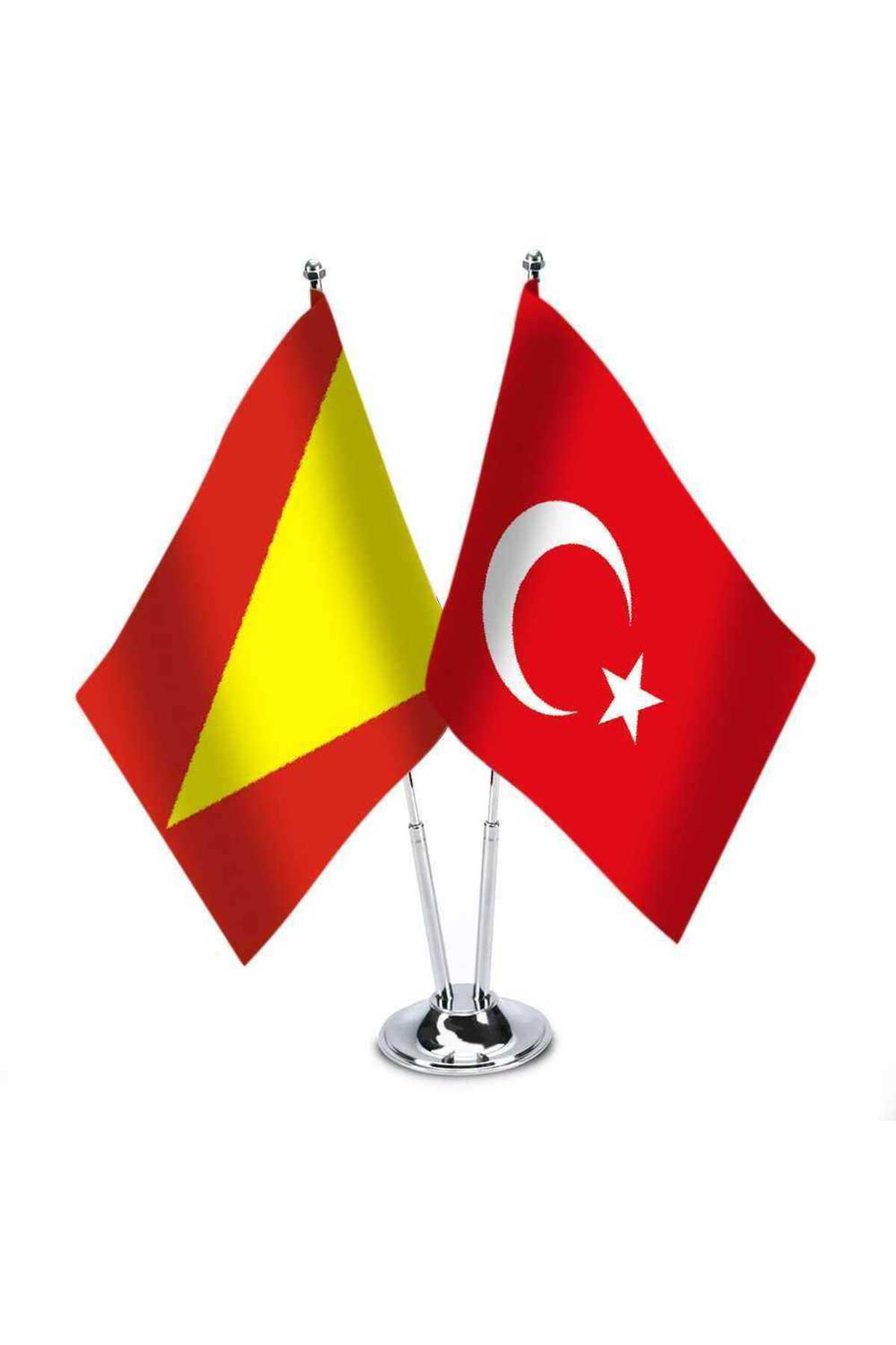 Asilmeydan Babür İmparatorluğu Türkiye İkili Saten Masa Bayrağı