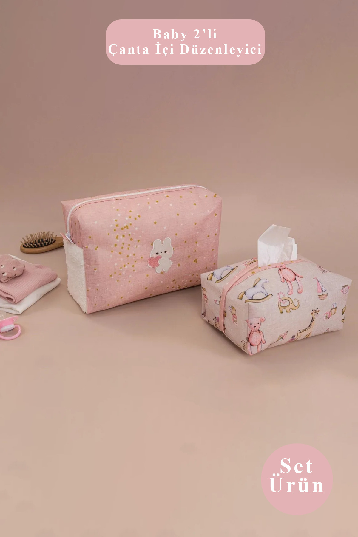 Pazar Kapısı Baby 2 Li Çanta İçi Düzenleyici Bakım Çantası Organizer