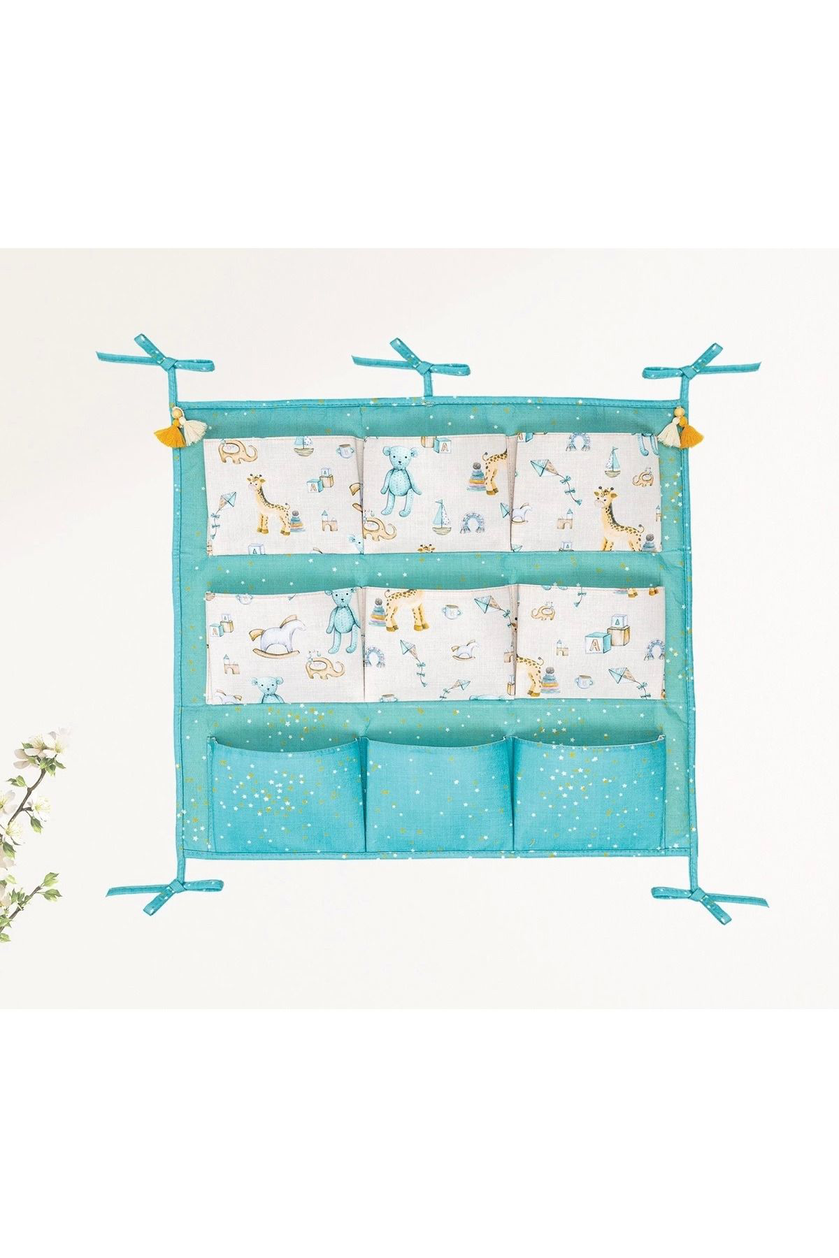 Yusuftex Baby 9 Cepli Bağlamali Beşik Kenari Düzenleyici (Yeşil)
