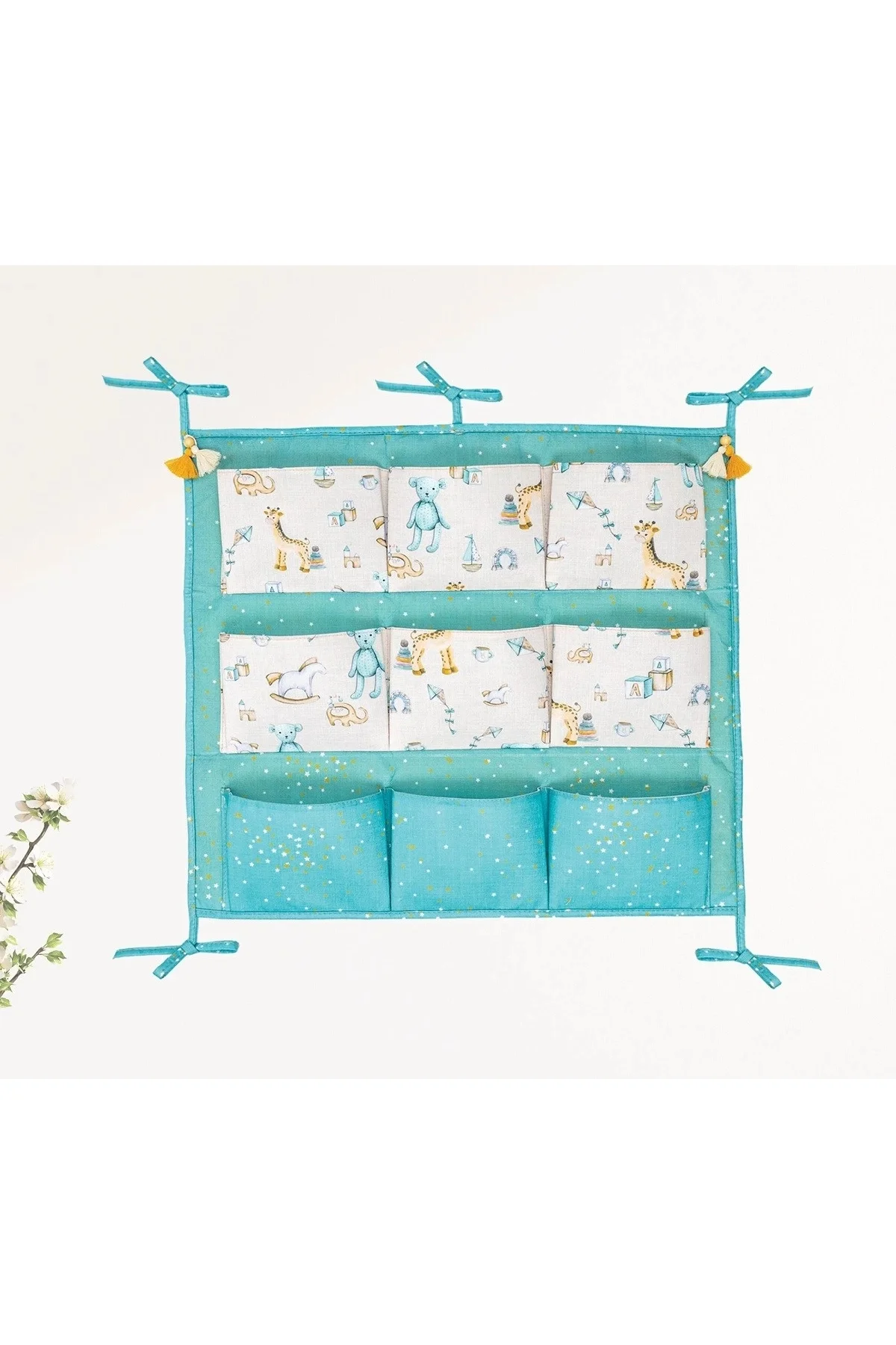 Baby 9 Cepli Bağlamalı Beşik Kenarı Düzenleyici (yeşil)