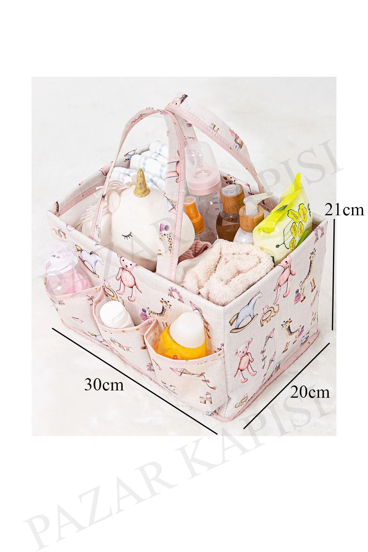 Baby Bebek Bakım Çantası Çok Gözlü Organizer Pembe
