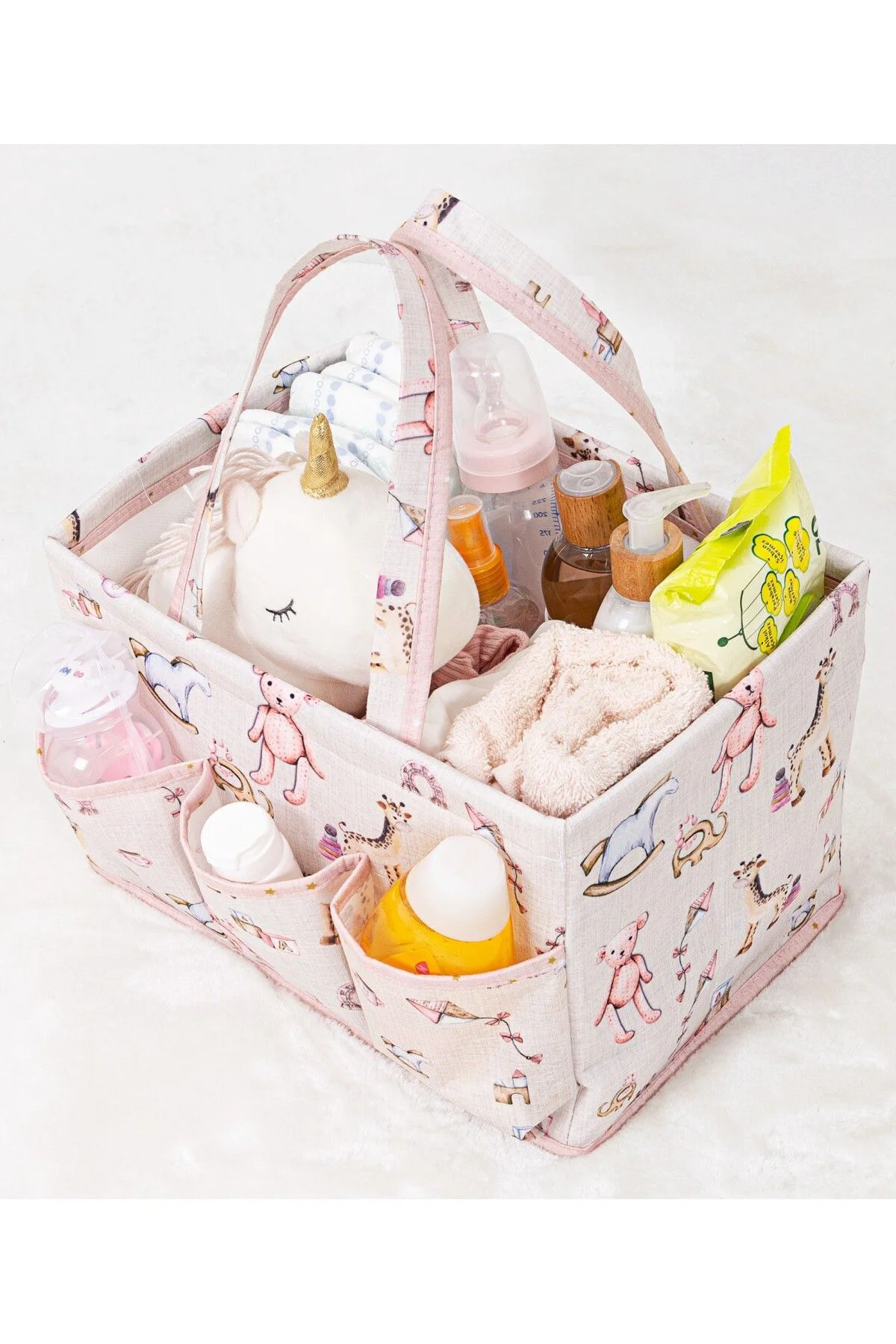 Baby Bebek Bakım Çantası Çok Gözlü Organizer Pembe