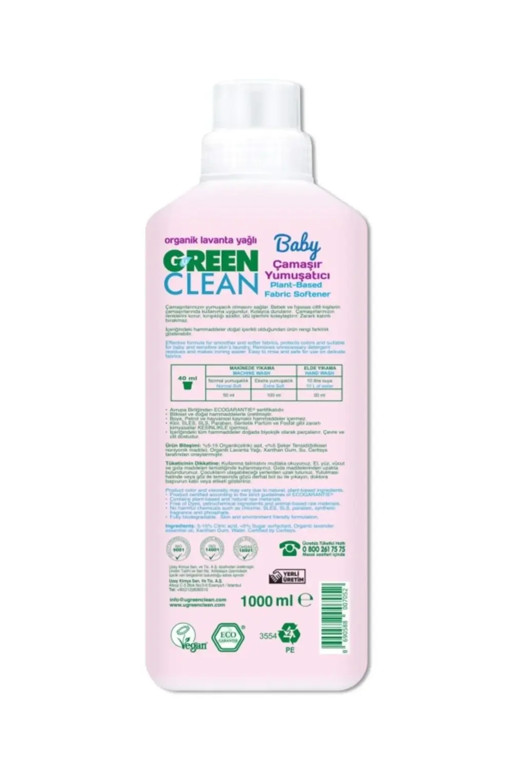Baby Bitkisel Çamaşır Yumuşatıcı 1000ml