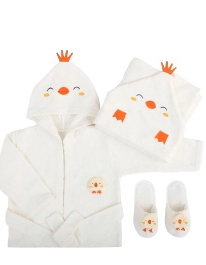Baby Civcivli Bornoz Seti 30038 Ekru Baby Civcivli Bornoz Seti 30038 Ekru