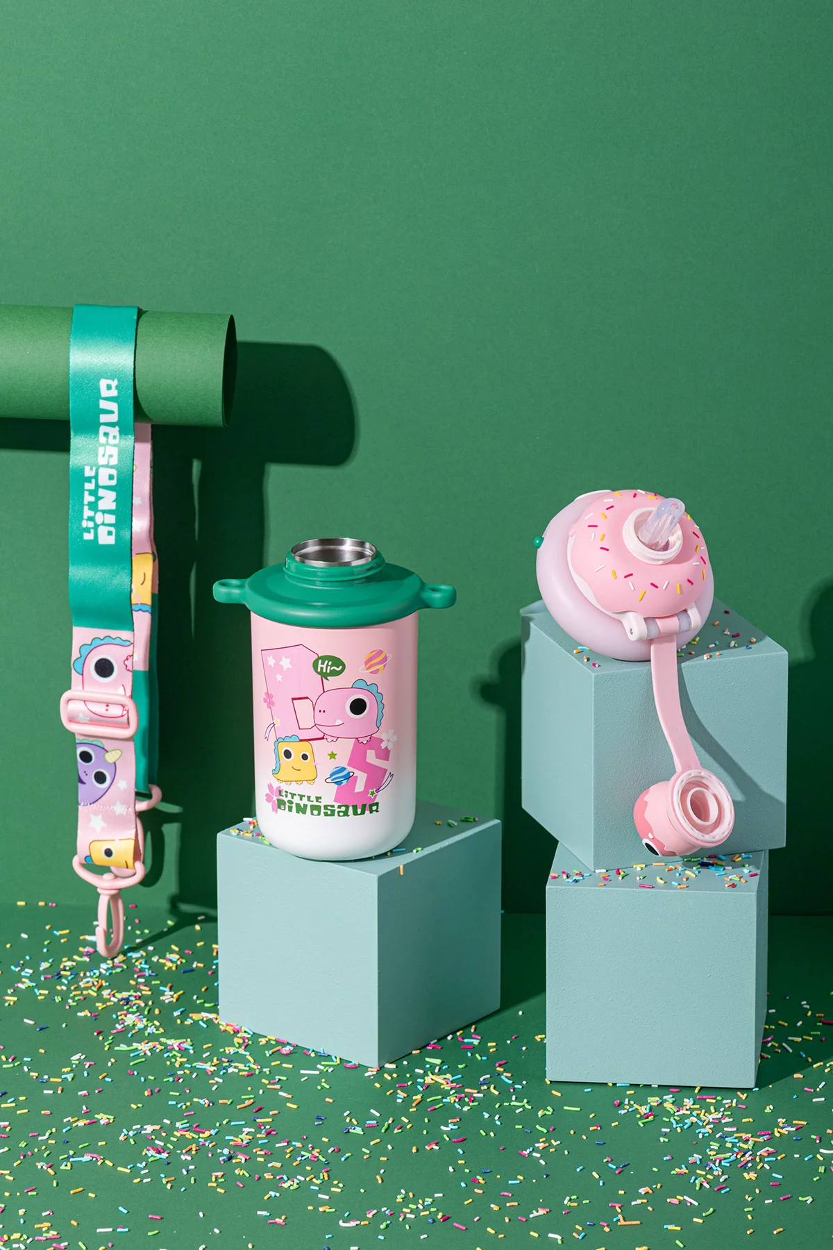 Baby Dinazor Termos Pembe 450 ml