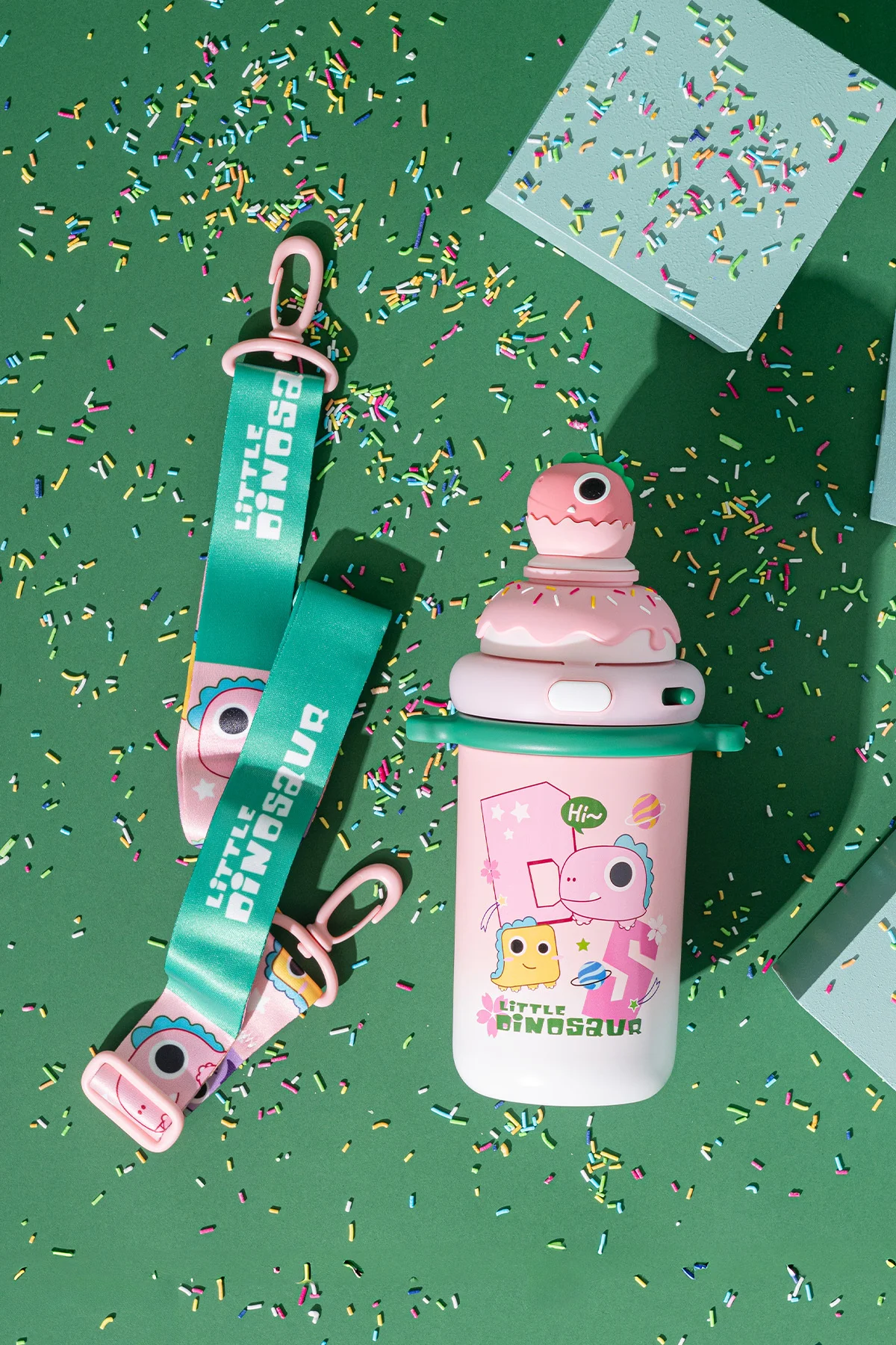 Baby Dinazor Termos Pembe 450 ml