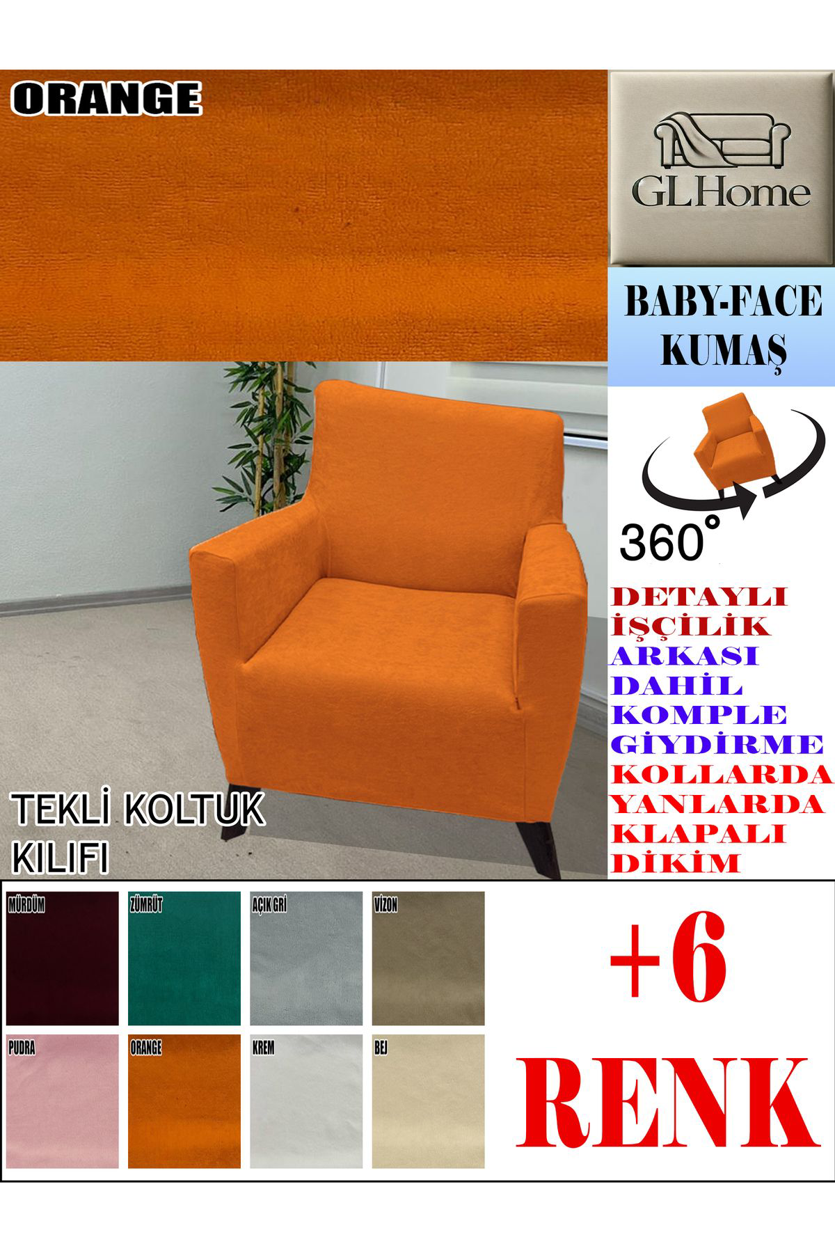 Home Baby Face Kumaş Tekli Komple Giydirme Tekli & Berjer , Bohem, Por