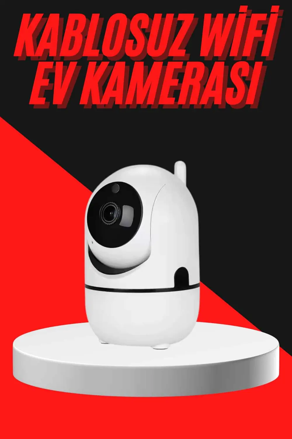 Baby Kamera Kablosuz 720P Beyaz 360 Derece Wifi Kamera Full HD 10