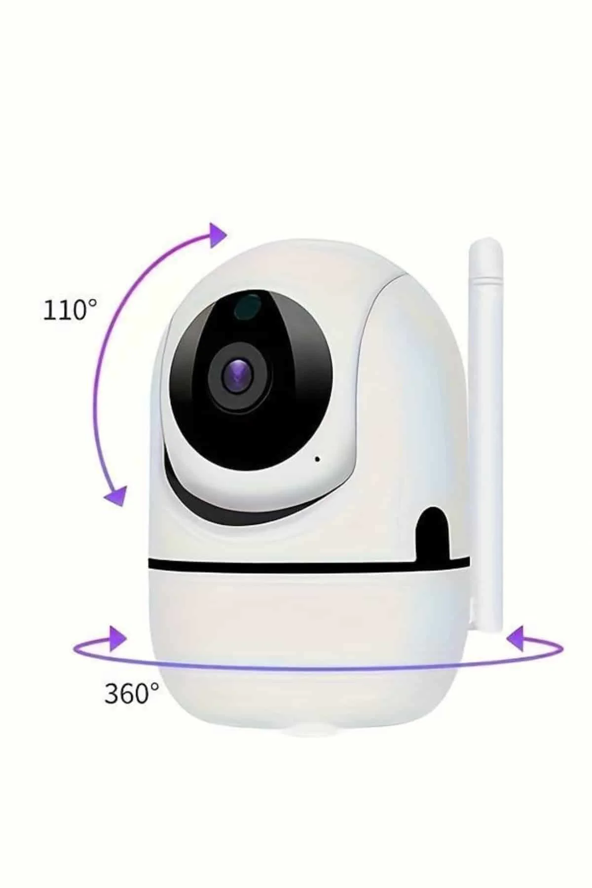 Baby Kamera Kablosuz 720P Beyaz 360 Derece Wifi Kamera Full HD 10