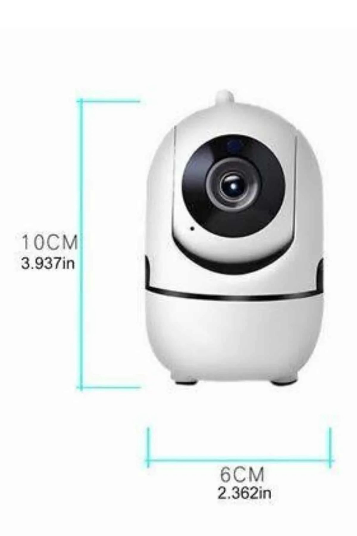 Baby Kamera Kablosuz 720P Beyaz 360 Derece Wifi Kamera Full HD 10