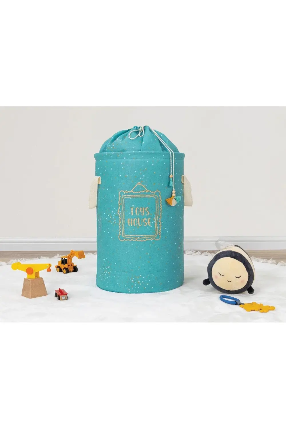 Baby Kullanımı Kolay Desenli Taşınabilir Torbalı Yuvarlak Sepet(y