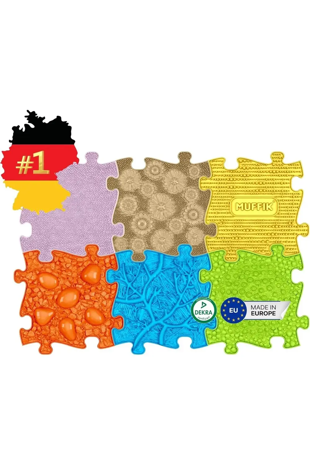 Baby Mat Seti - 1-3 Yaş Bebek Duyu Gelişim Matı - 6'lı Ortopedik