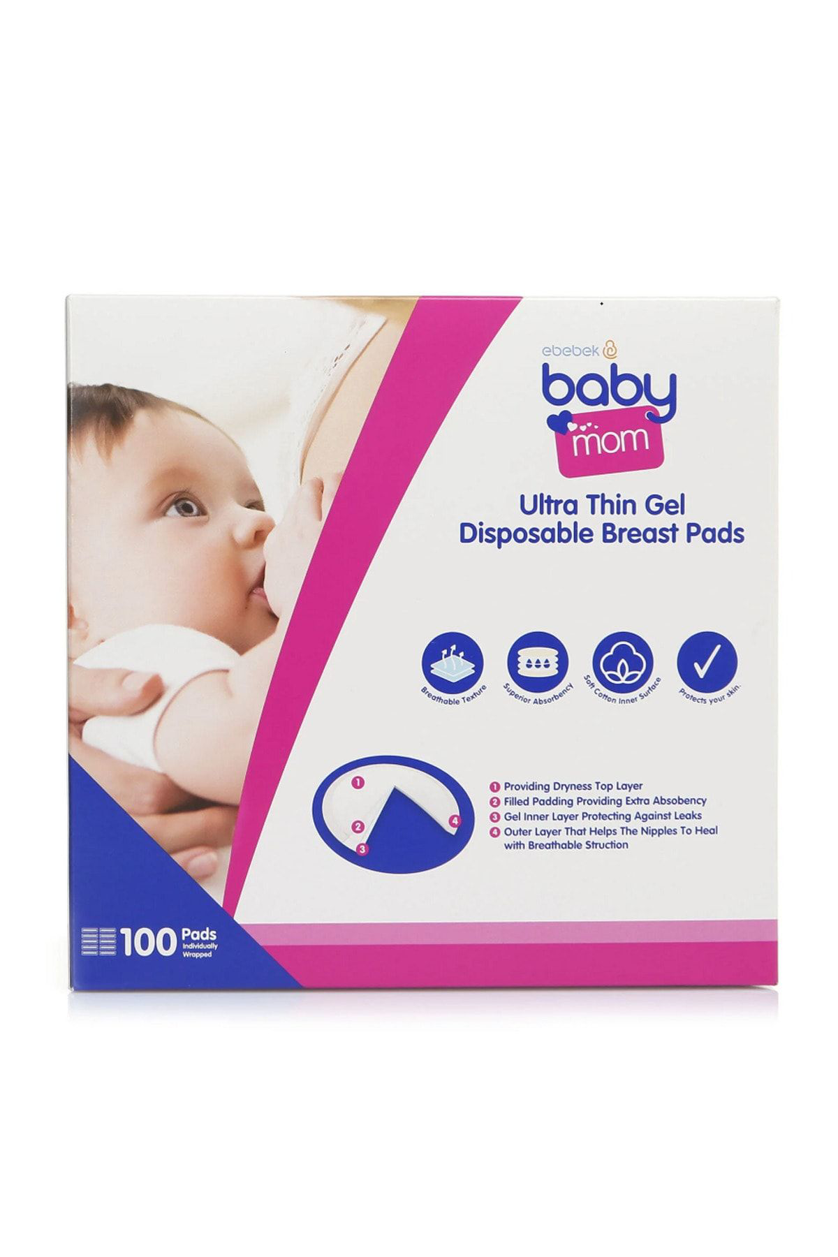 Baby&Mom Baby Mom Ultra İnce Jelli Göğüs Pedi 100 Adet